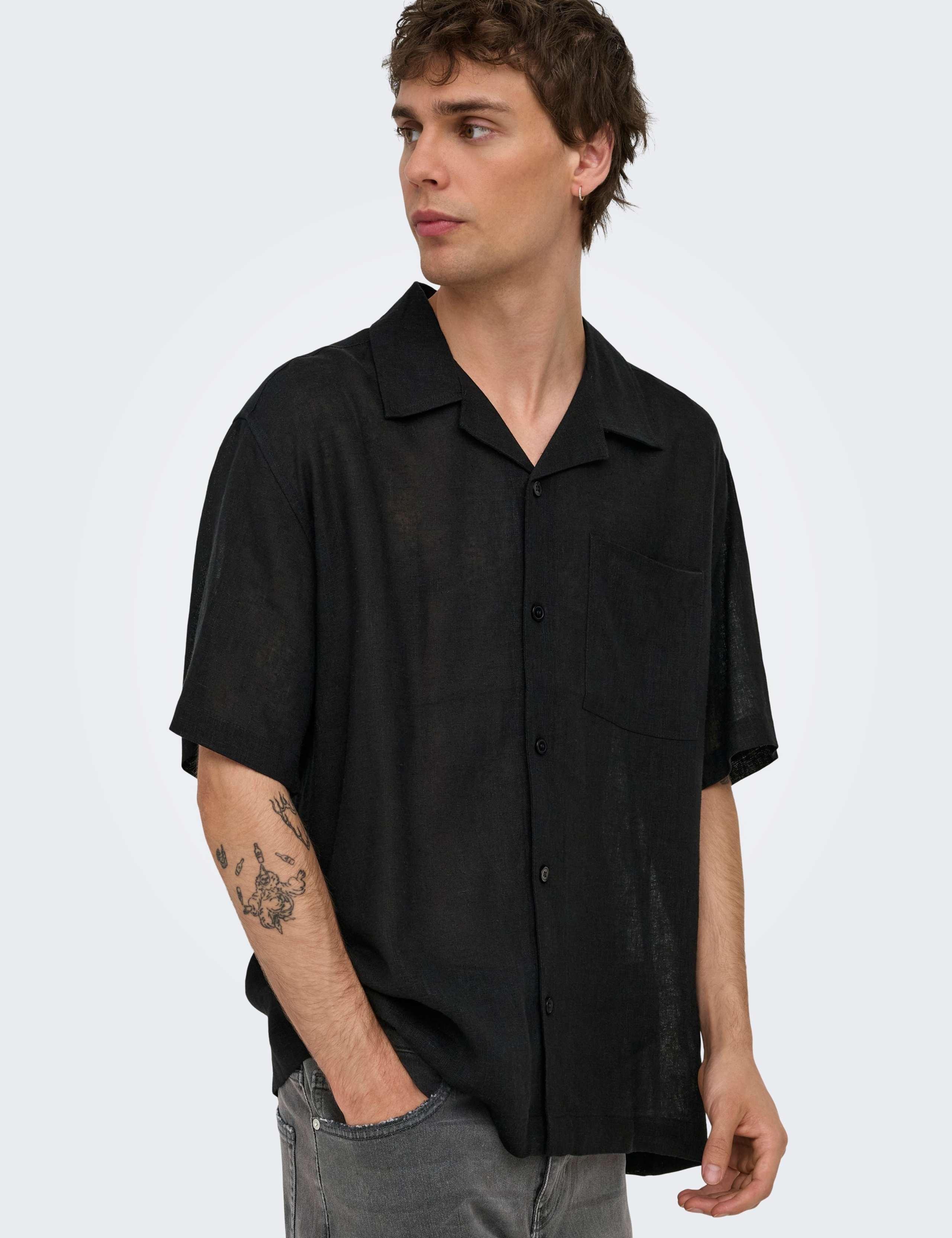 Relaxed Fit Linen Rich Short Sleeve Shirt 3 of 5