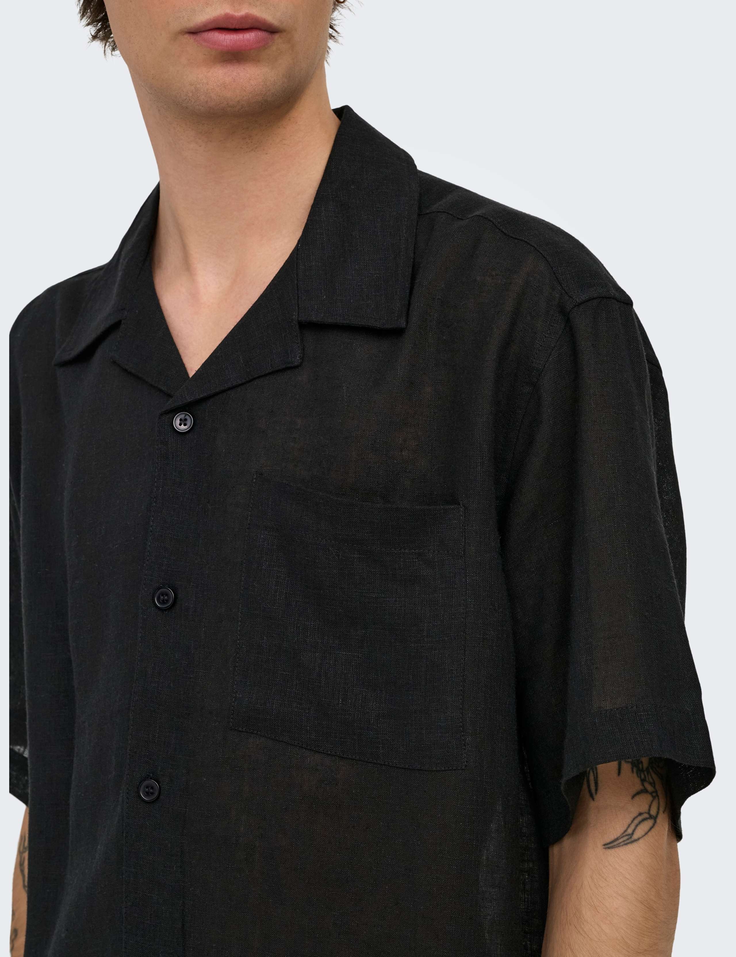 Relaxed Fit Linen Rich Short Sleeve Shirt 4 of 5