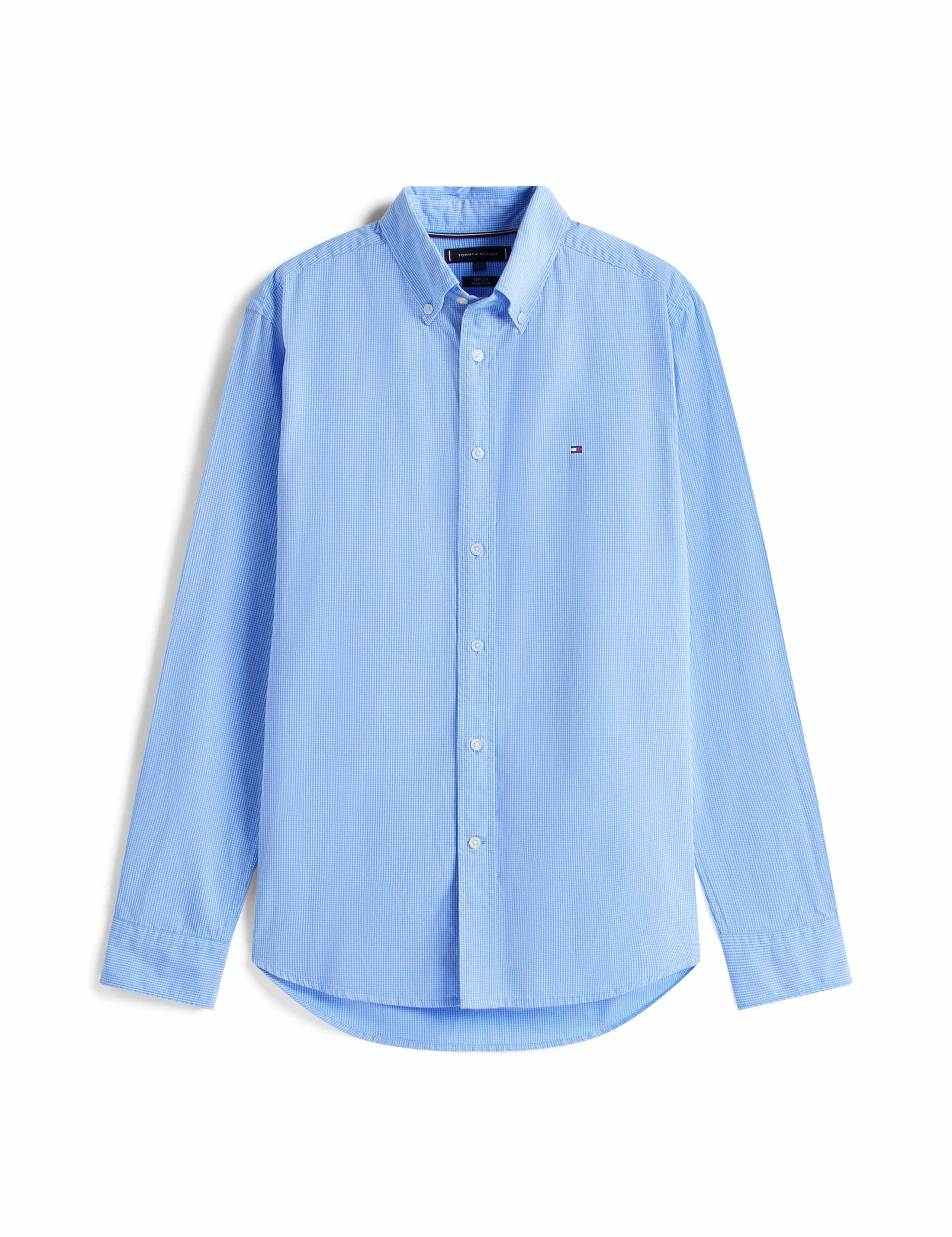 Regular Fit Easy Iron Poplin Micro Check Shirt 2 of 5