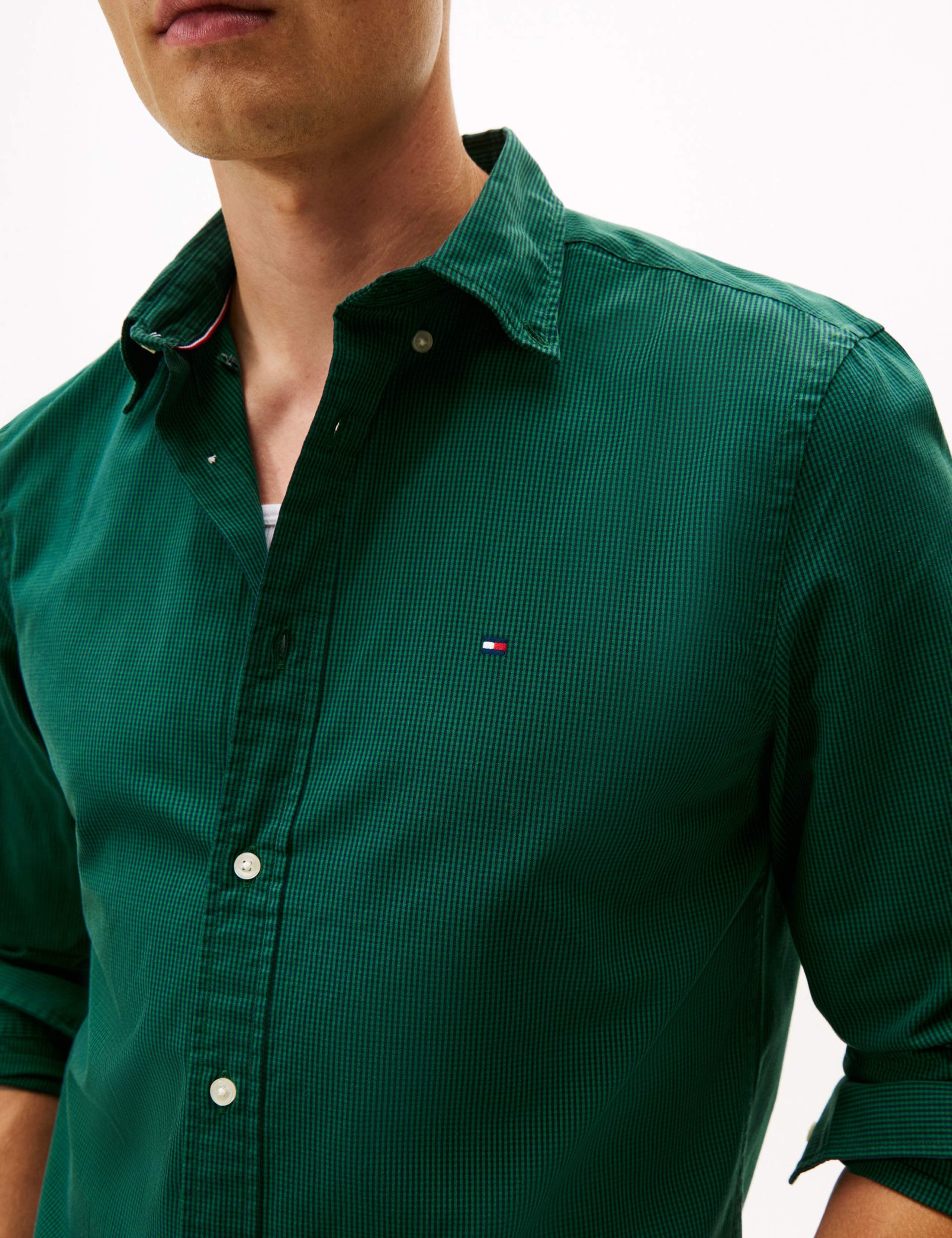 Regular Fit Easy Iron Poplin Micro Check Shirt 4 of 5