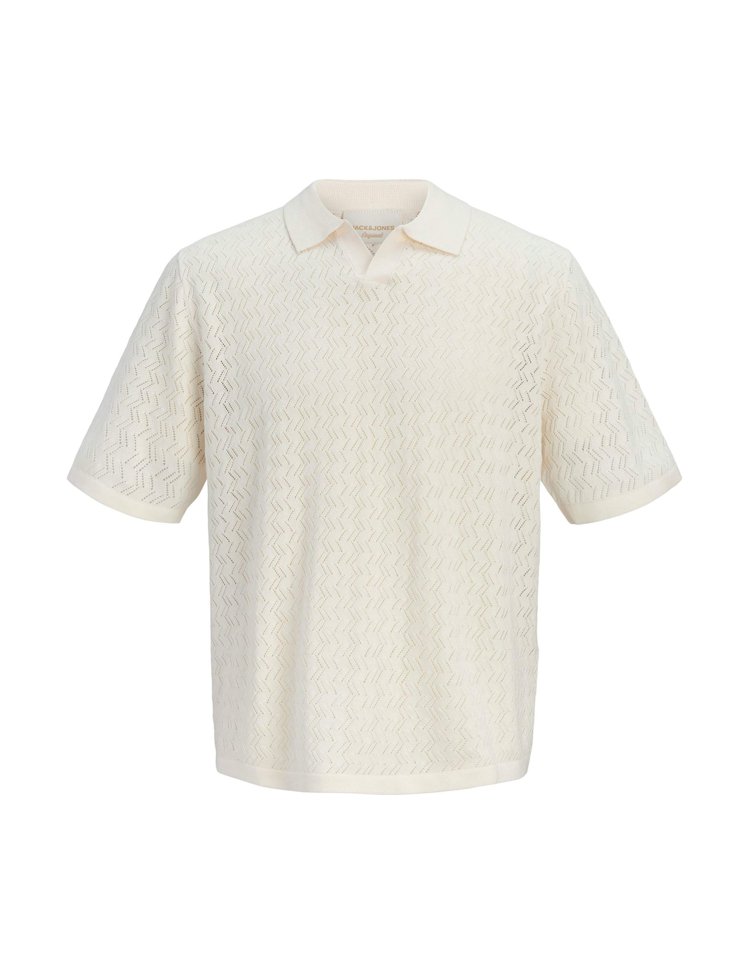 Cotton Blend Textured Polo Shirt 1 of 1