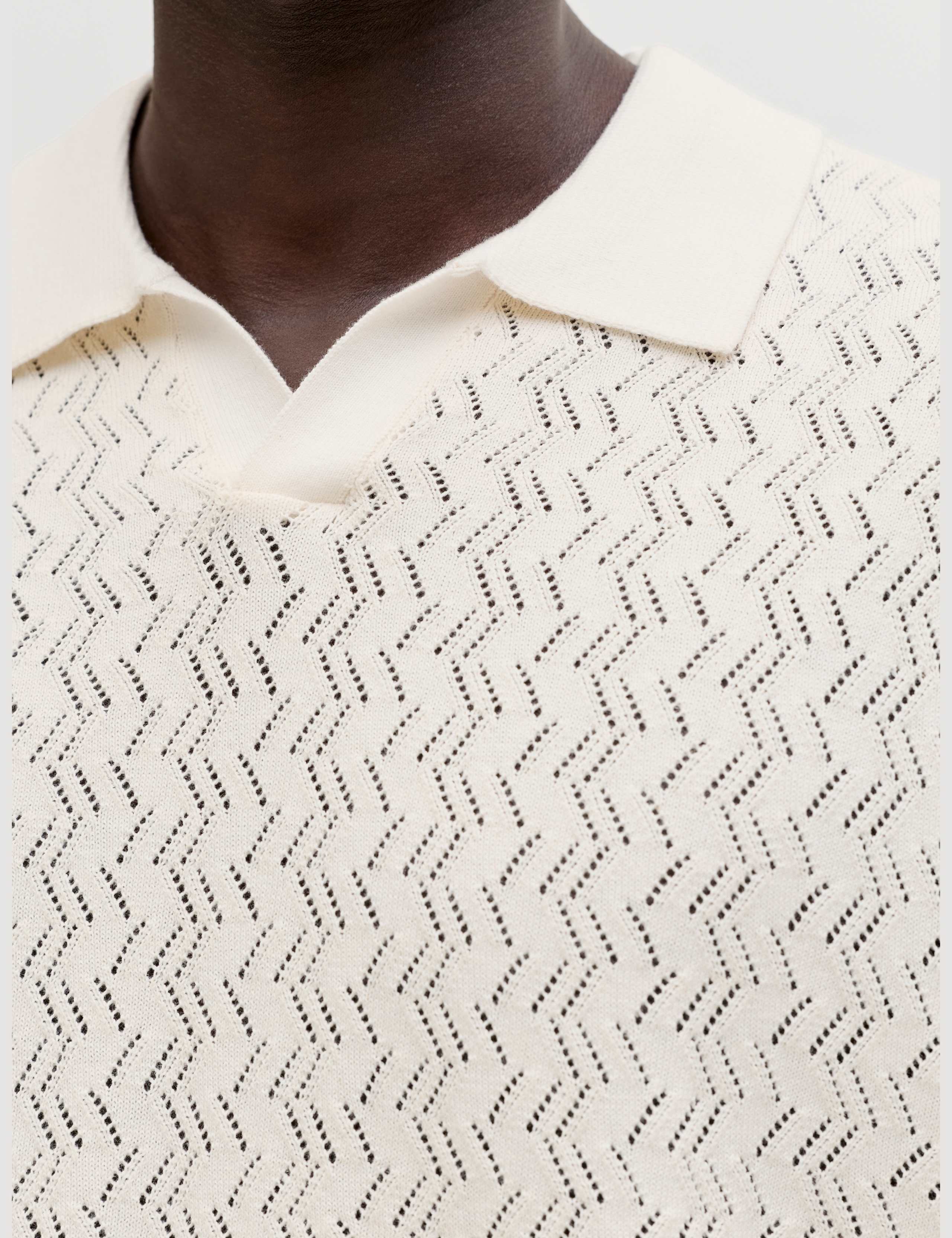 Cotton Blend Textured Polo Shirt 2 of 6