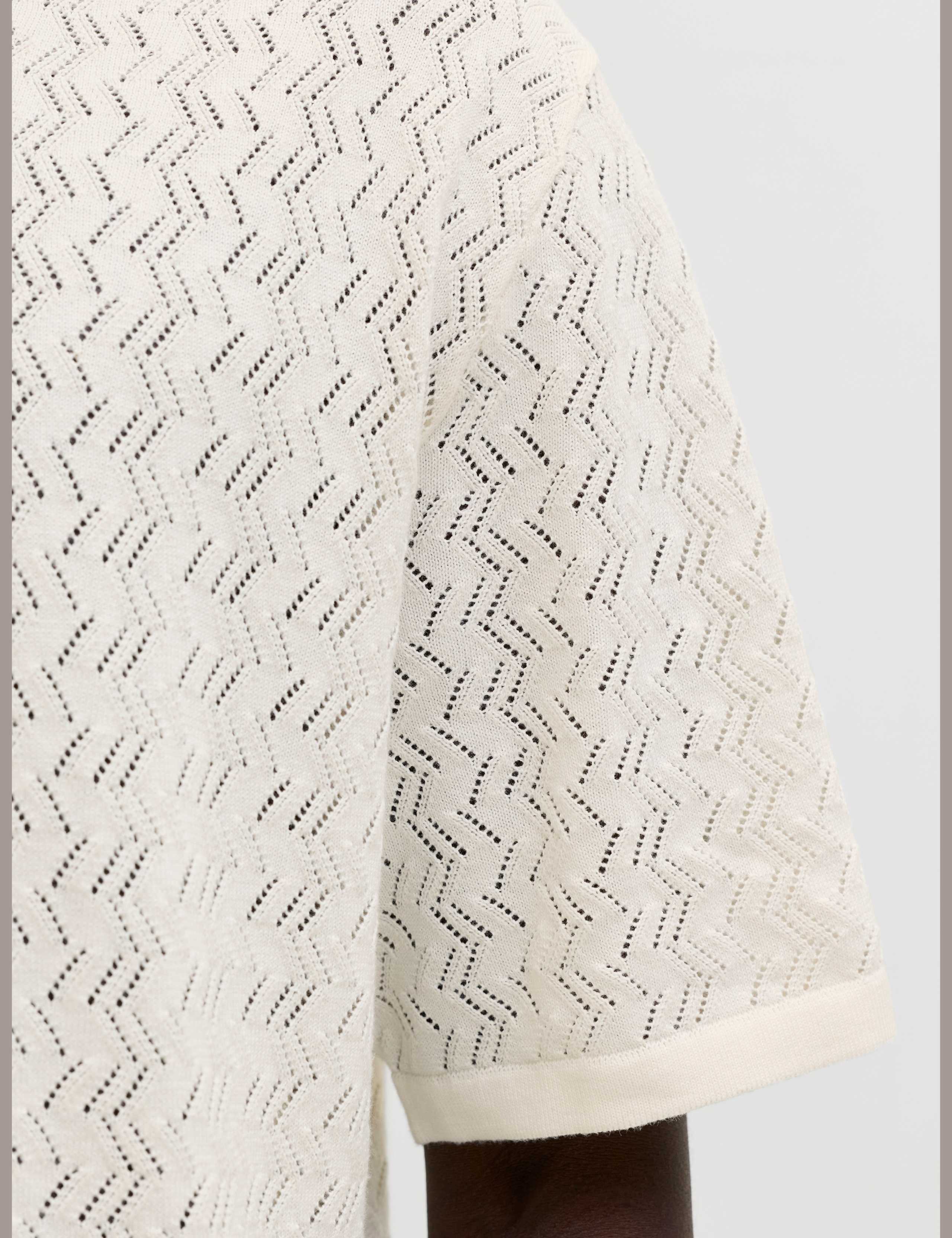 Cotton Blend Textured Polo Shirt 6 of 6