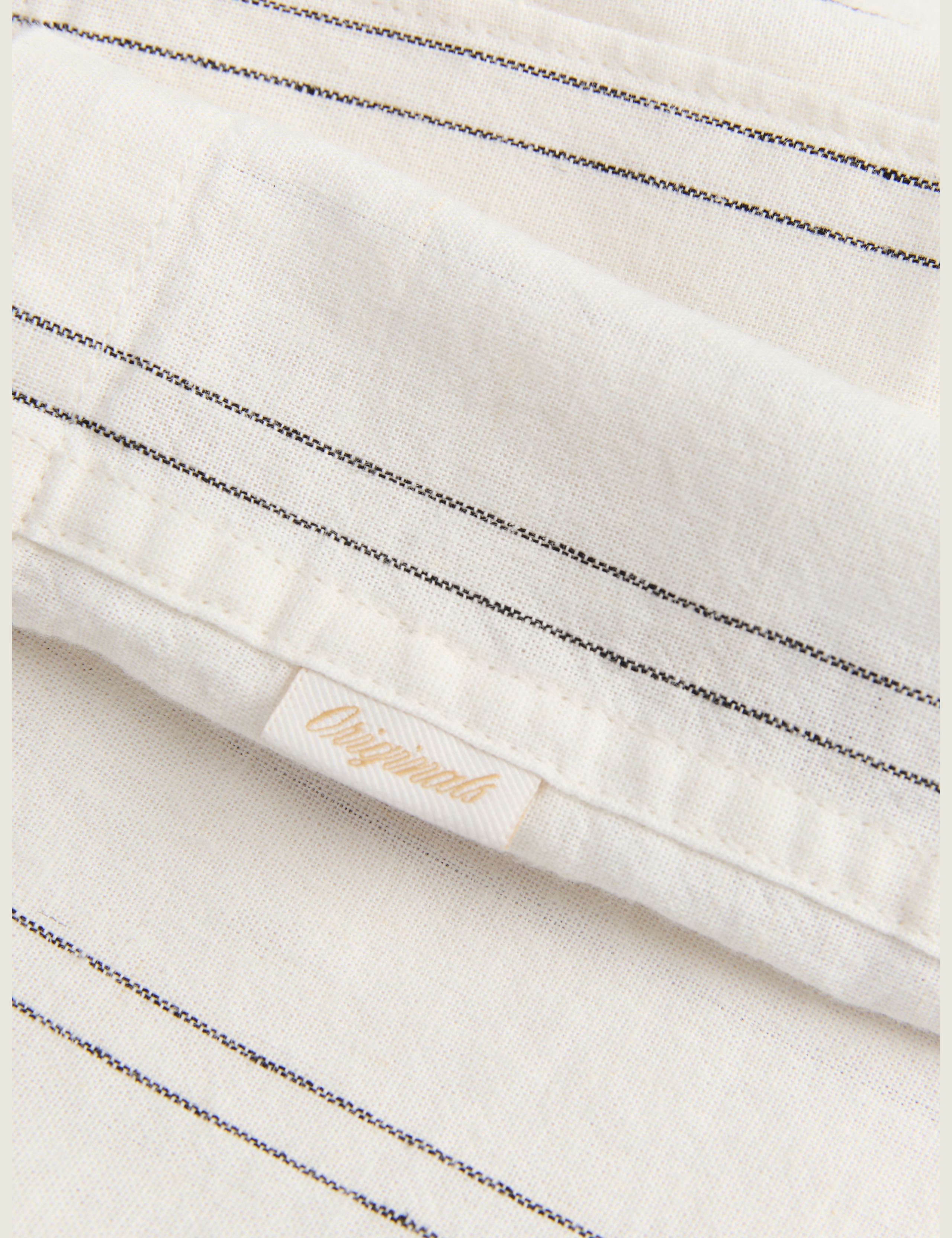 Cotton Linen Blend Striped Short Sleeve Shirt 2 of 4