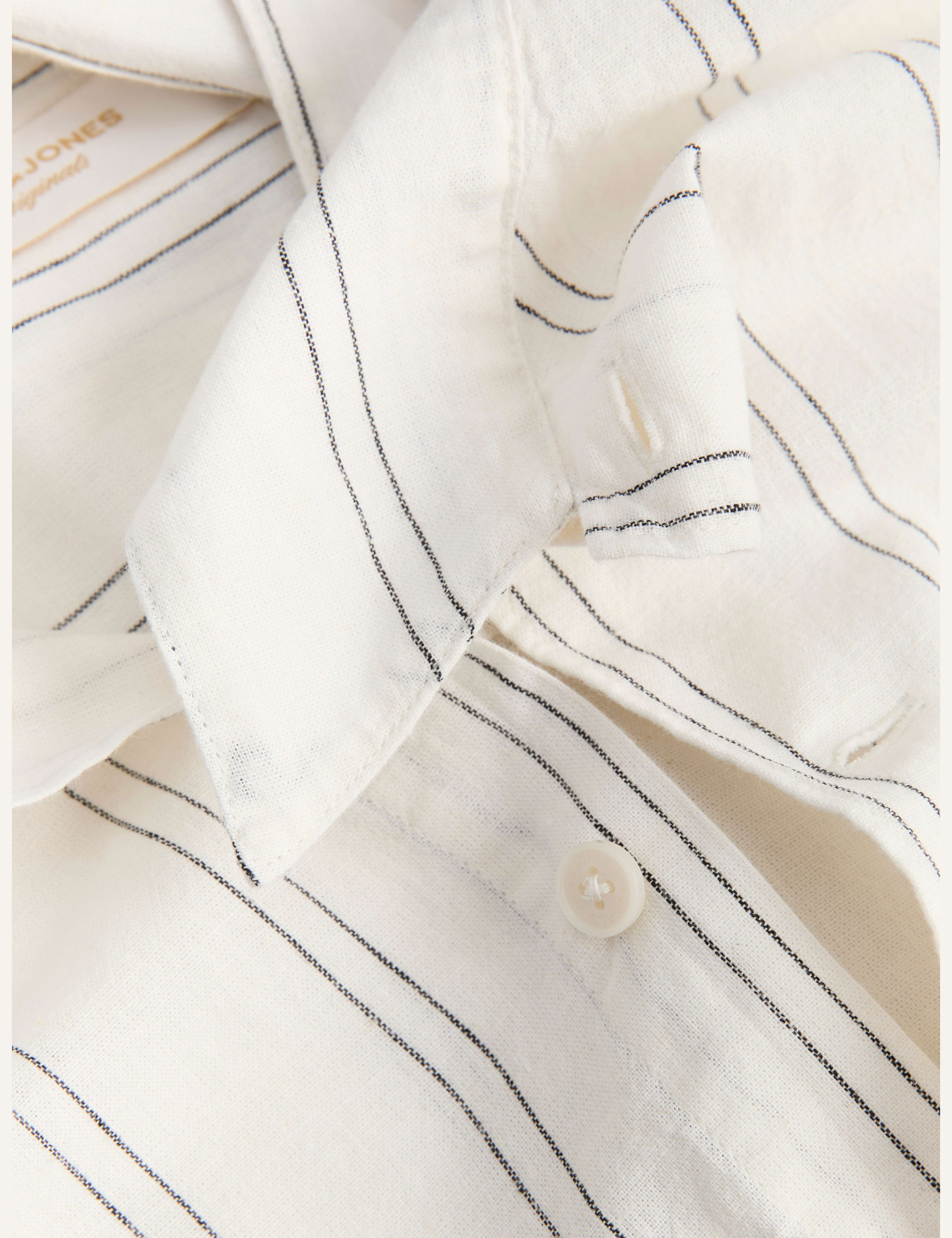 Cotton Linen Blend Striped Short Sleeve Shirt 3 of 4