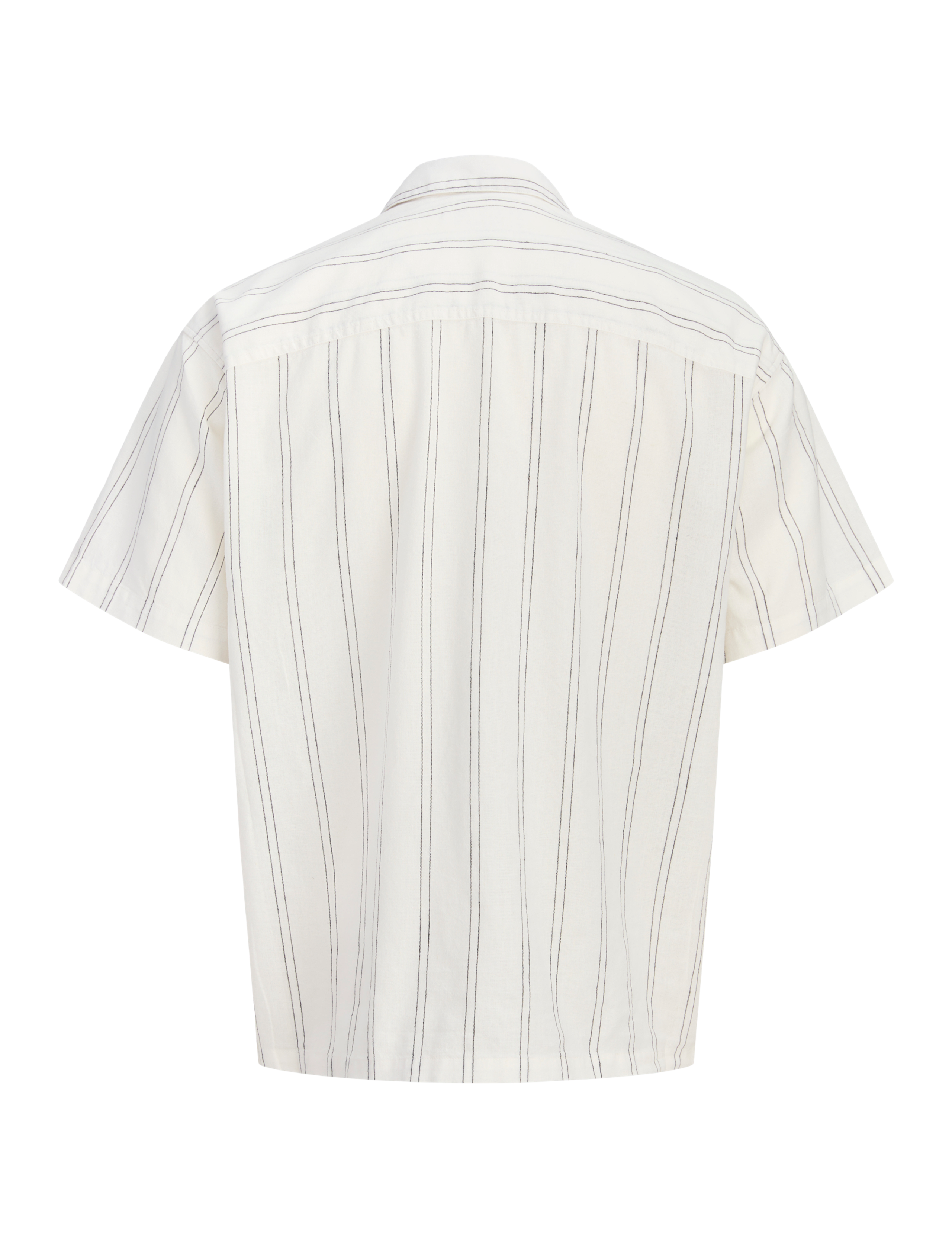 Cotton Linen Blend Striped Short Sleeve Shirt 4 of 4