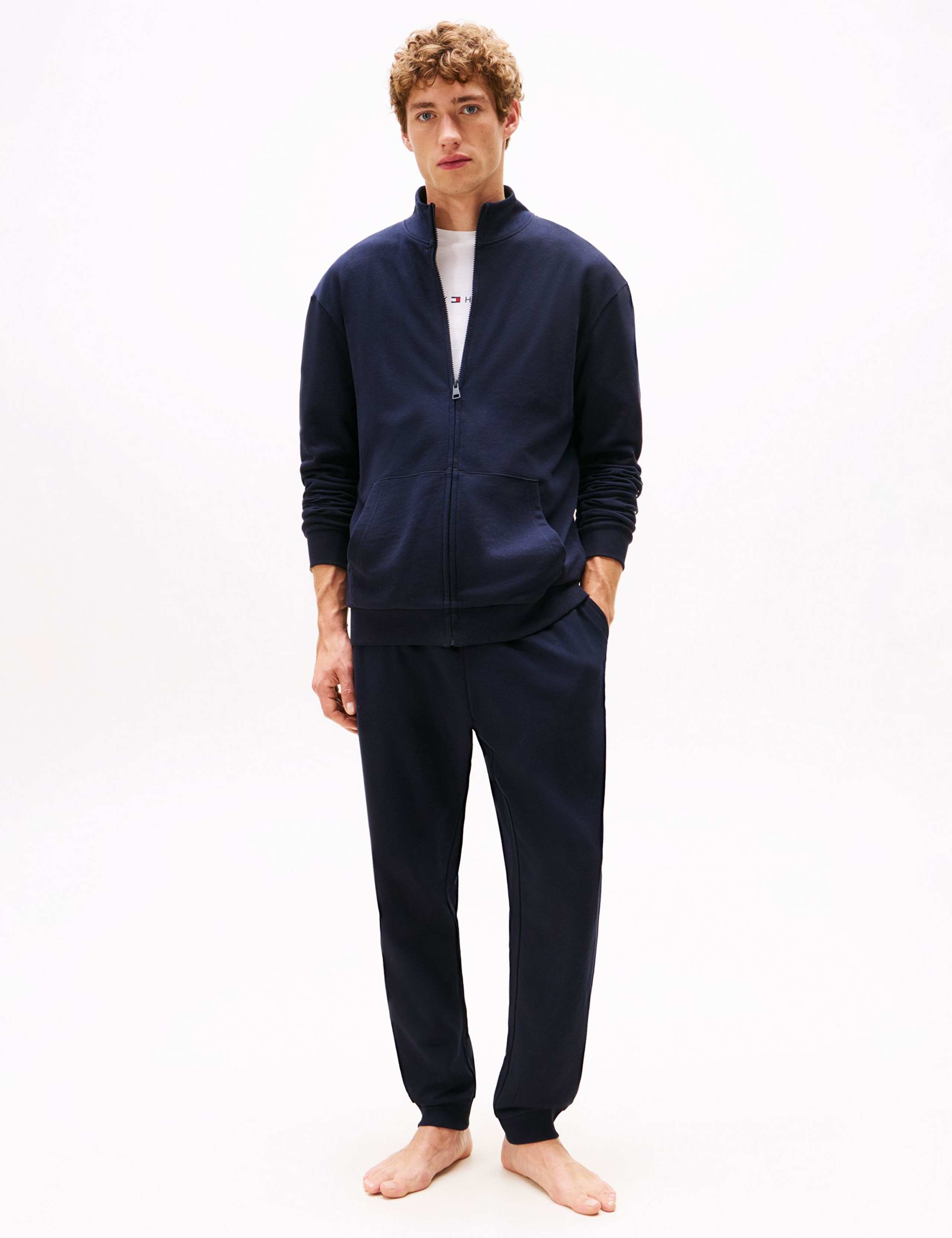 Cotton Blend Zip Up Loungewear Top 4 of 5