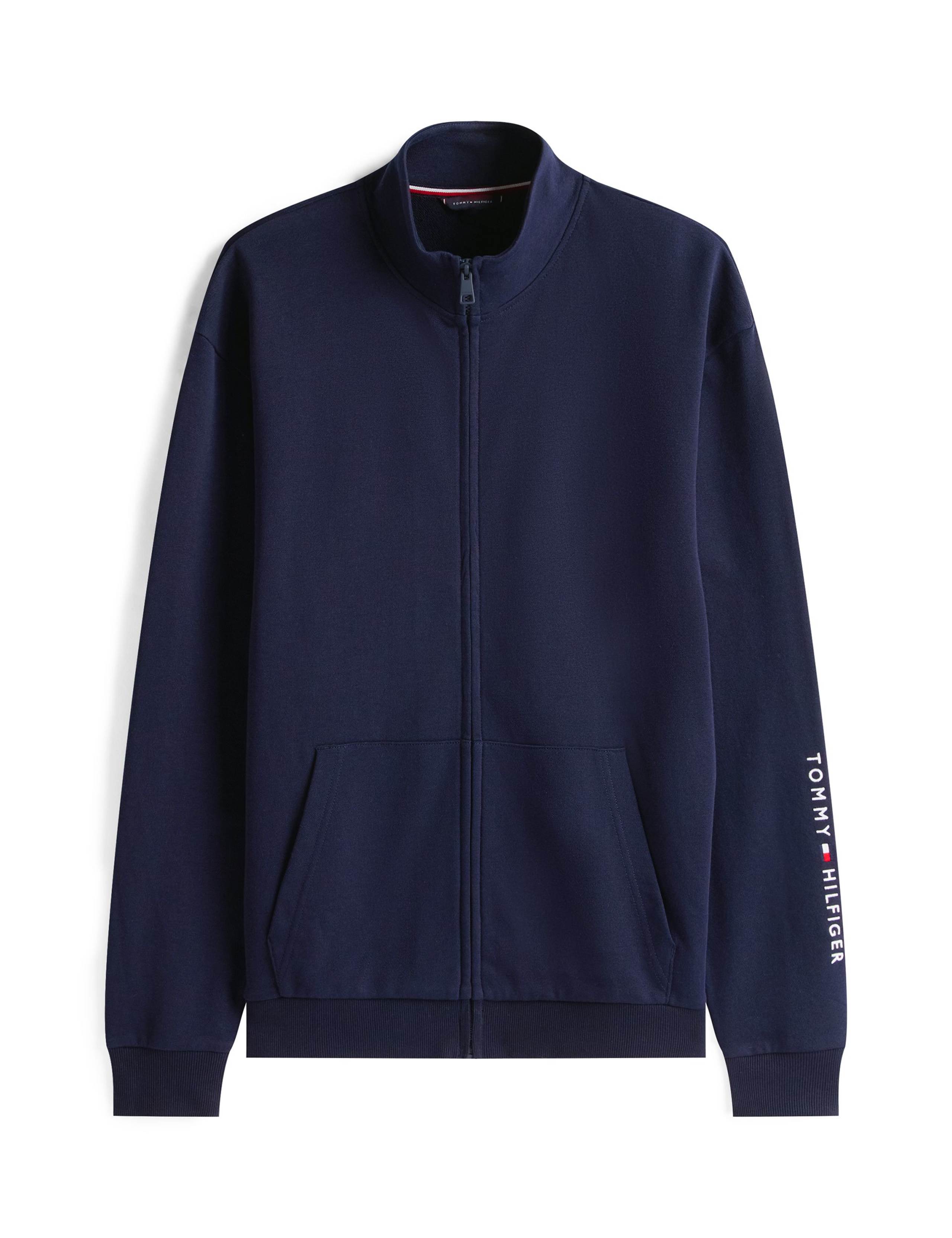 Cotton Blend Zip Up Loungewear Top 2 of 5
