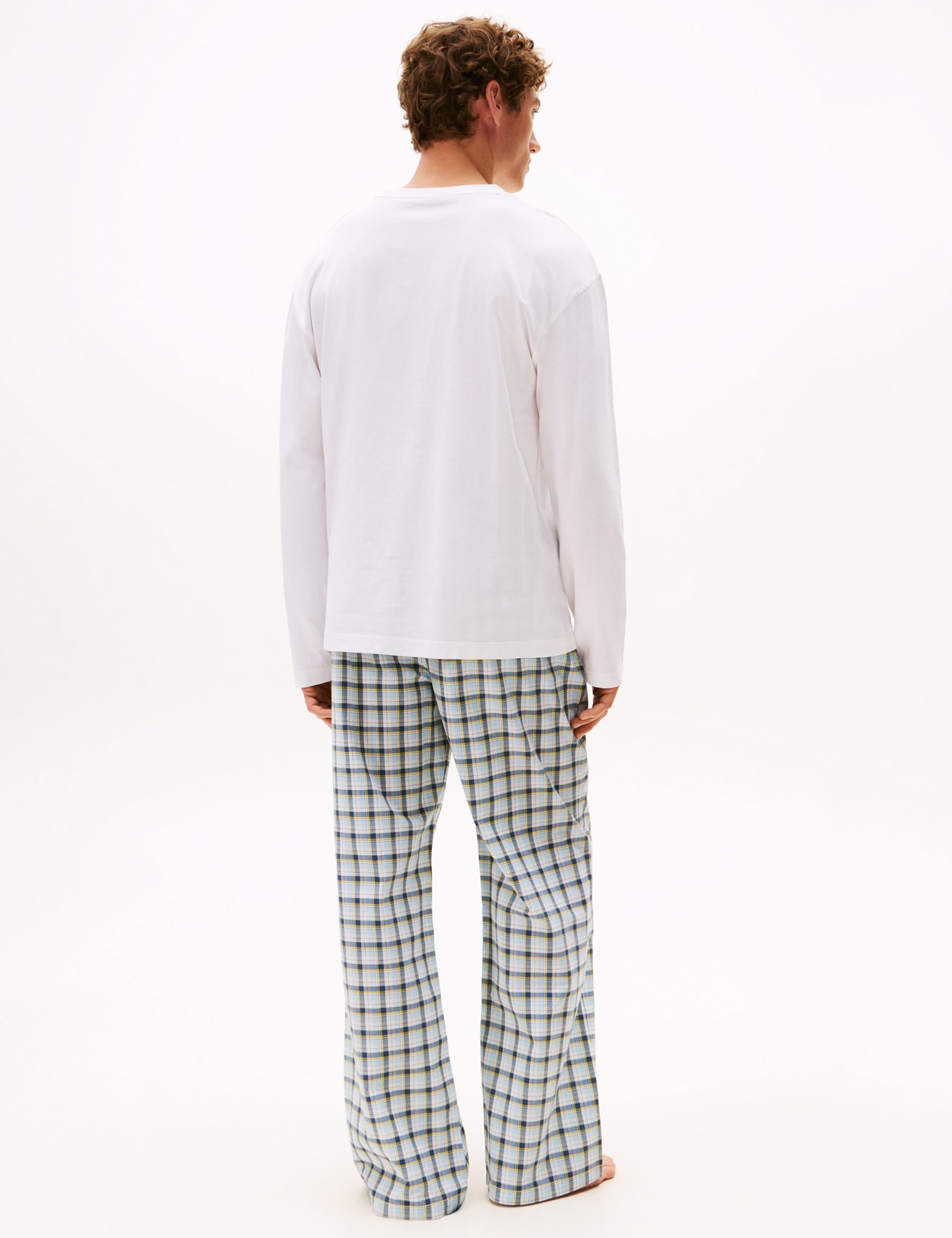 Pure Cotton Checked Pyjama Set 3 of 6
