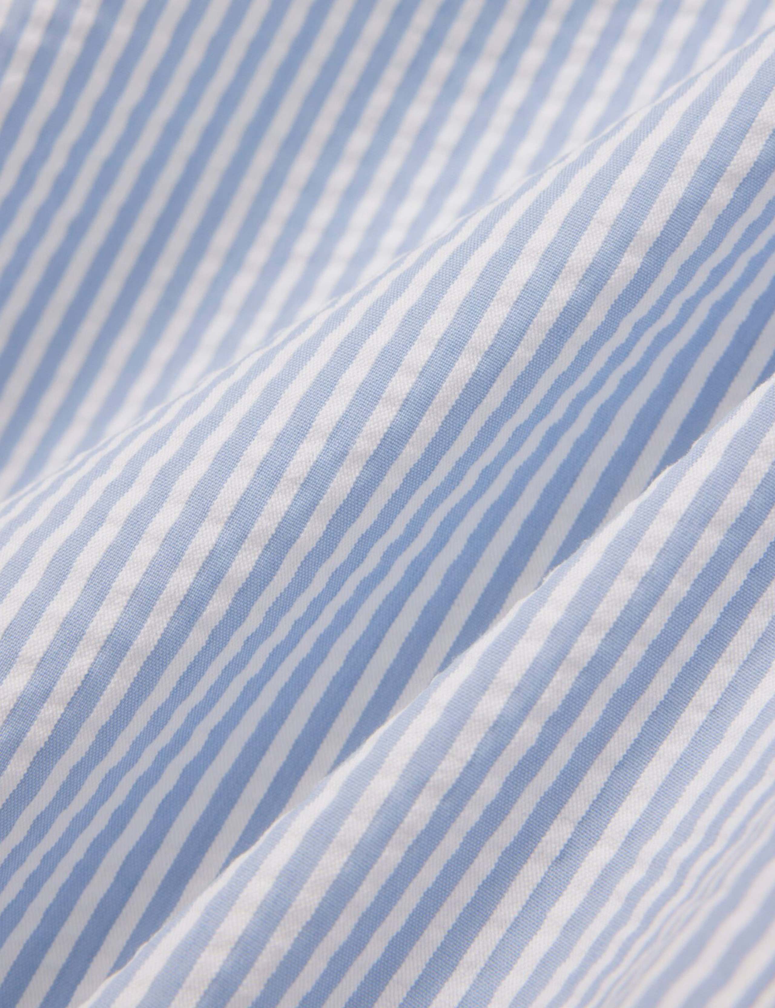 Mid Length Striped Textured Swim Trunks 6 of 10