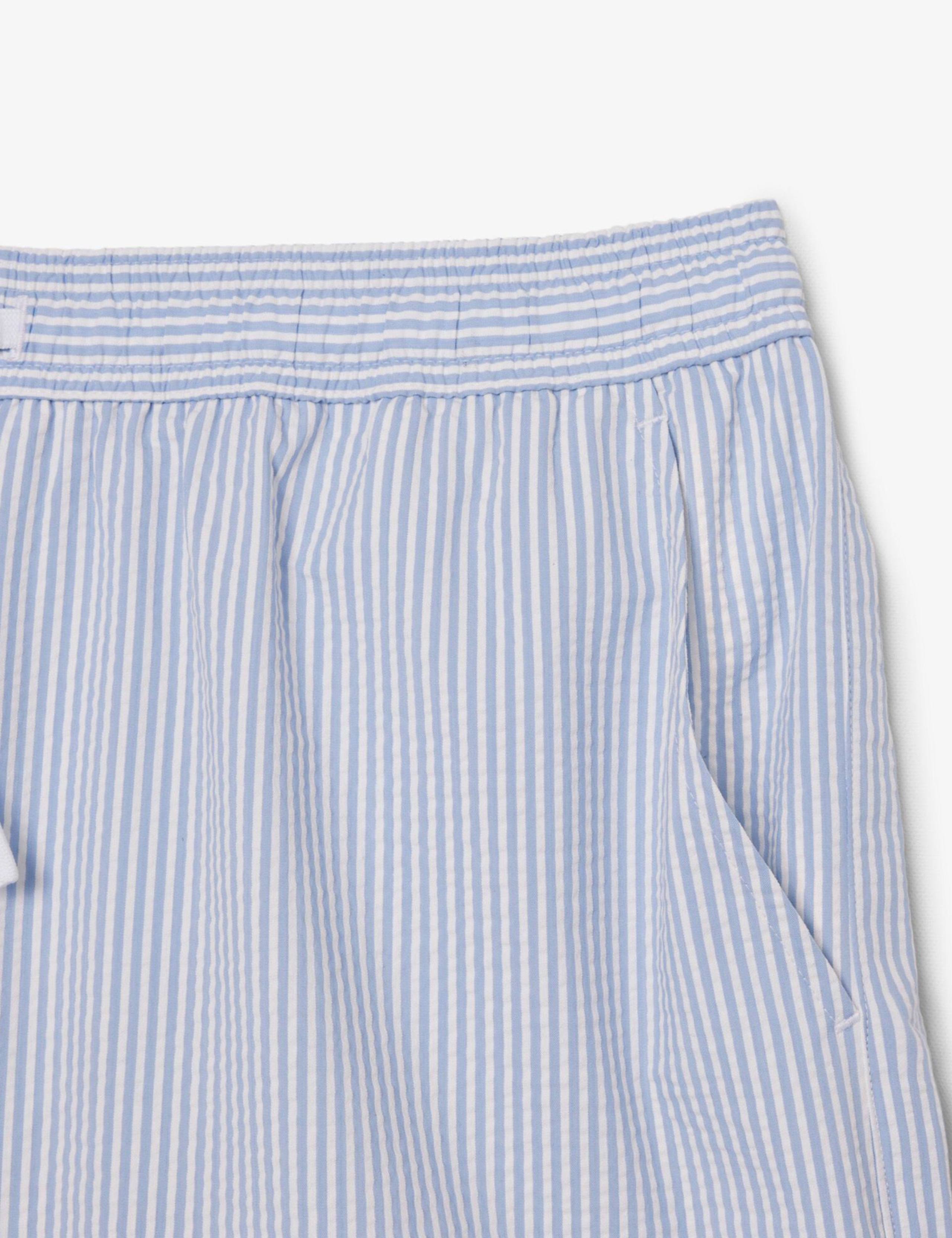 Mid Length Striped Textured Swim Trunks 8 of 10