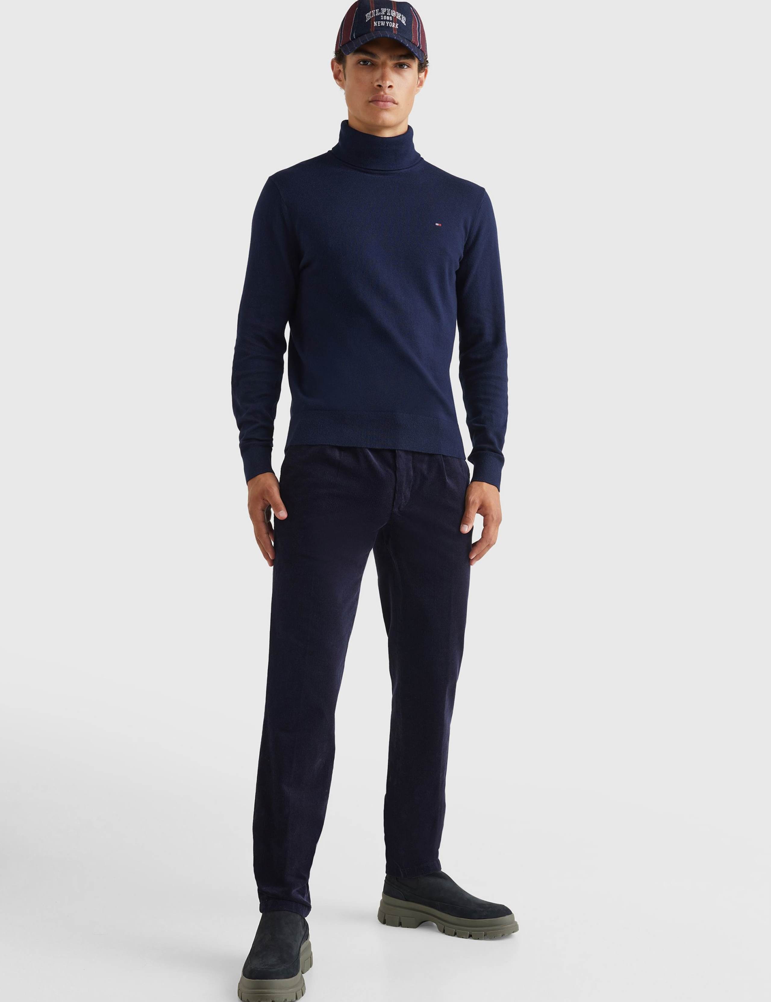 Cotton Rich Roll Neck Jumper with Wool 3 of 5