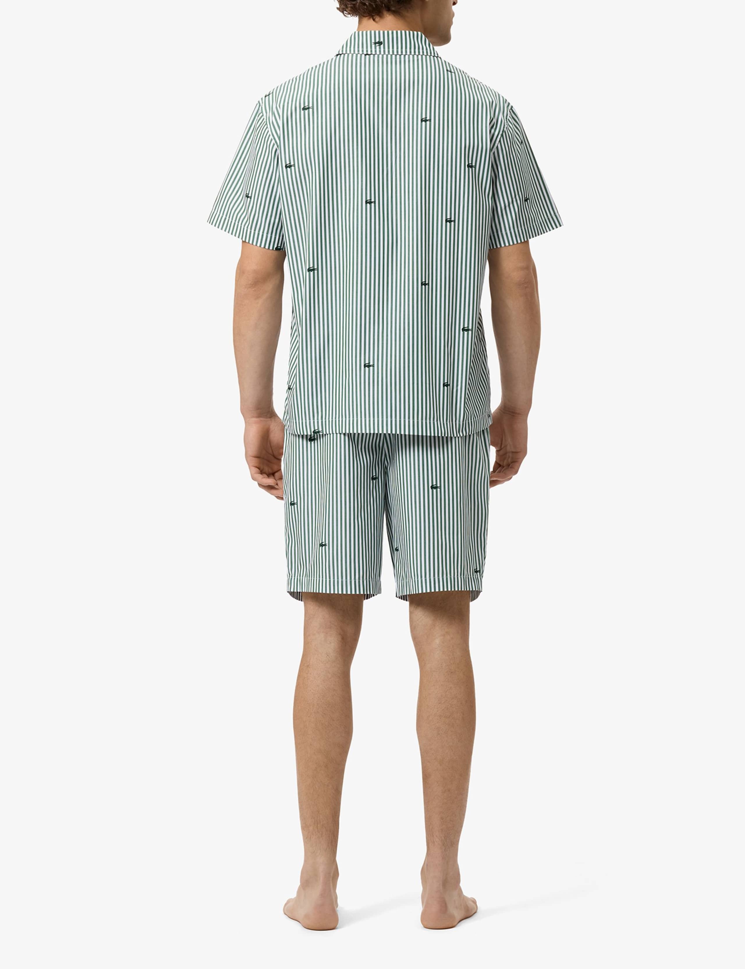 Pure Cotton Striped Crocodile Pyjama Set 5 of 7