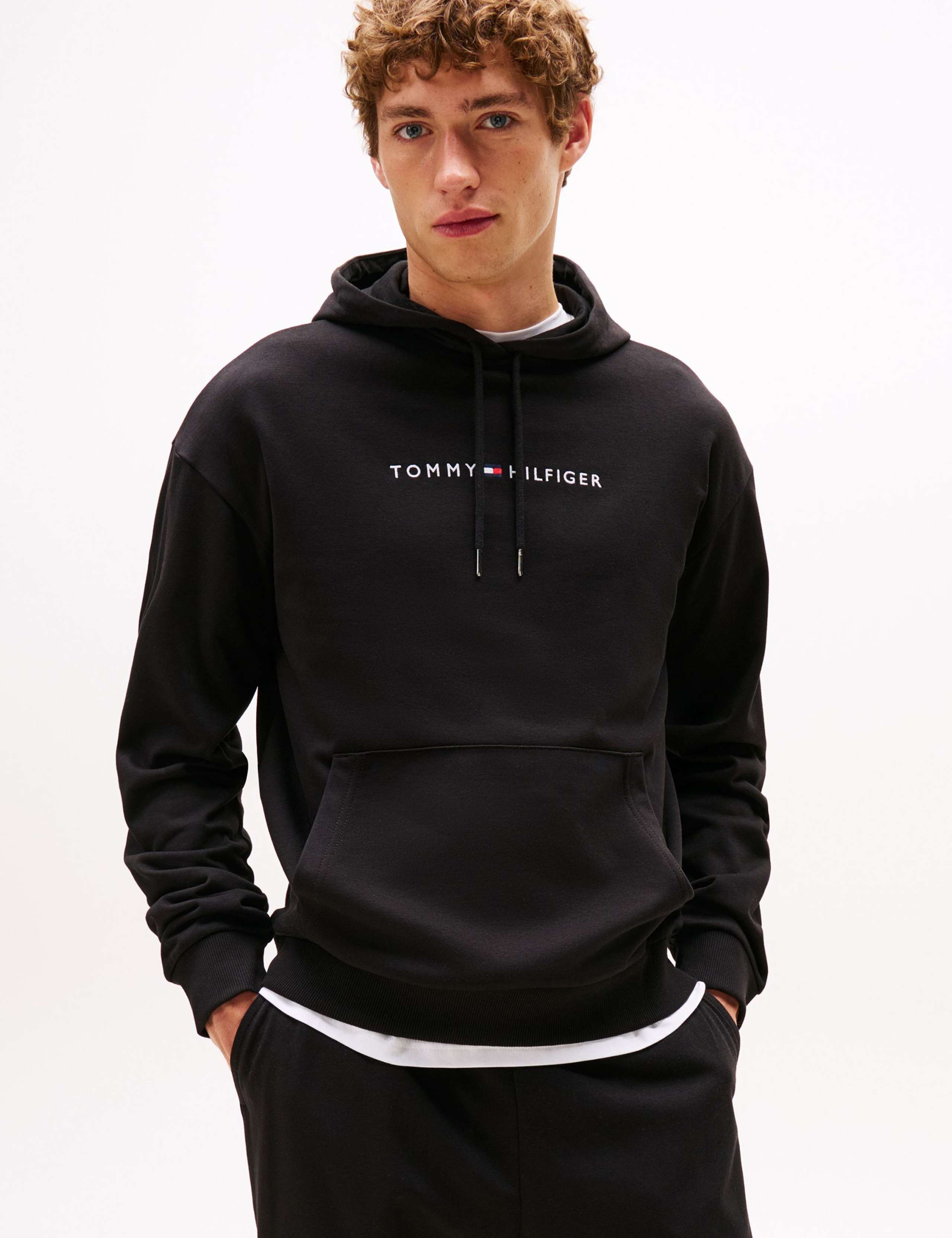 Cotton Blend Drawstring Loungewear Hoodie 1 of 5
