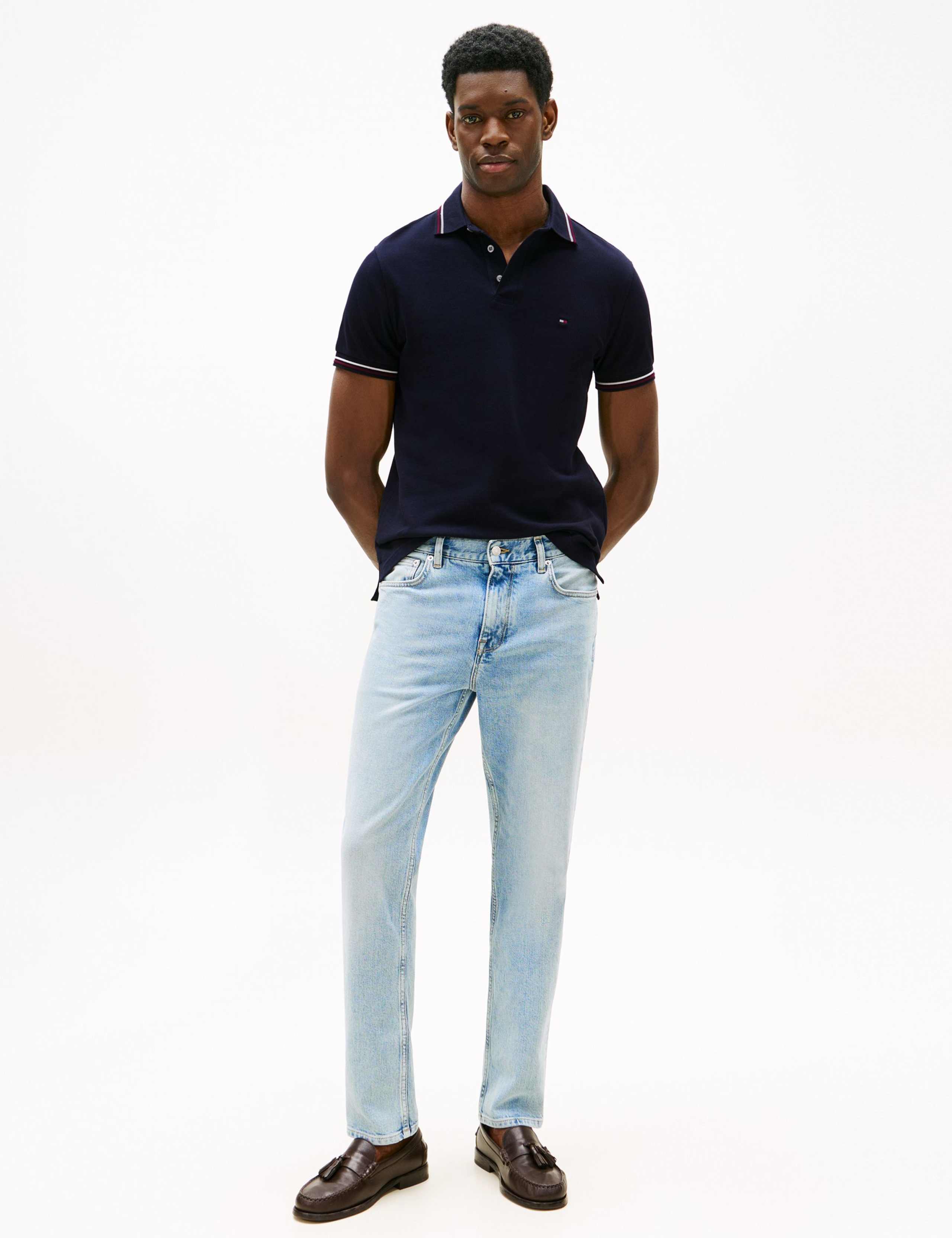 Slim Fit Cotton Rich Pique Tipped Polo Shirt 3 of 8