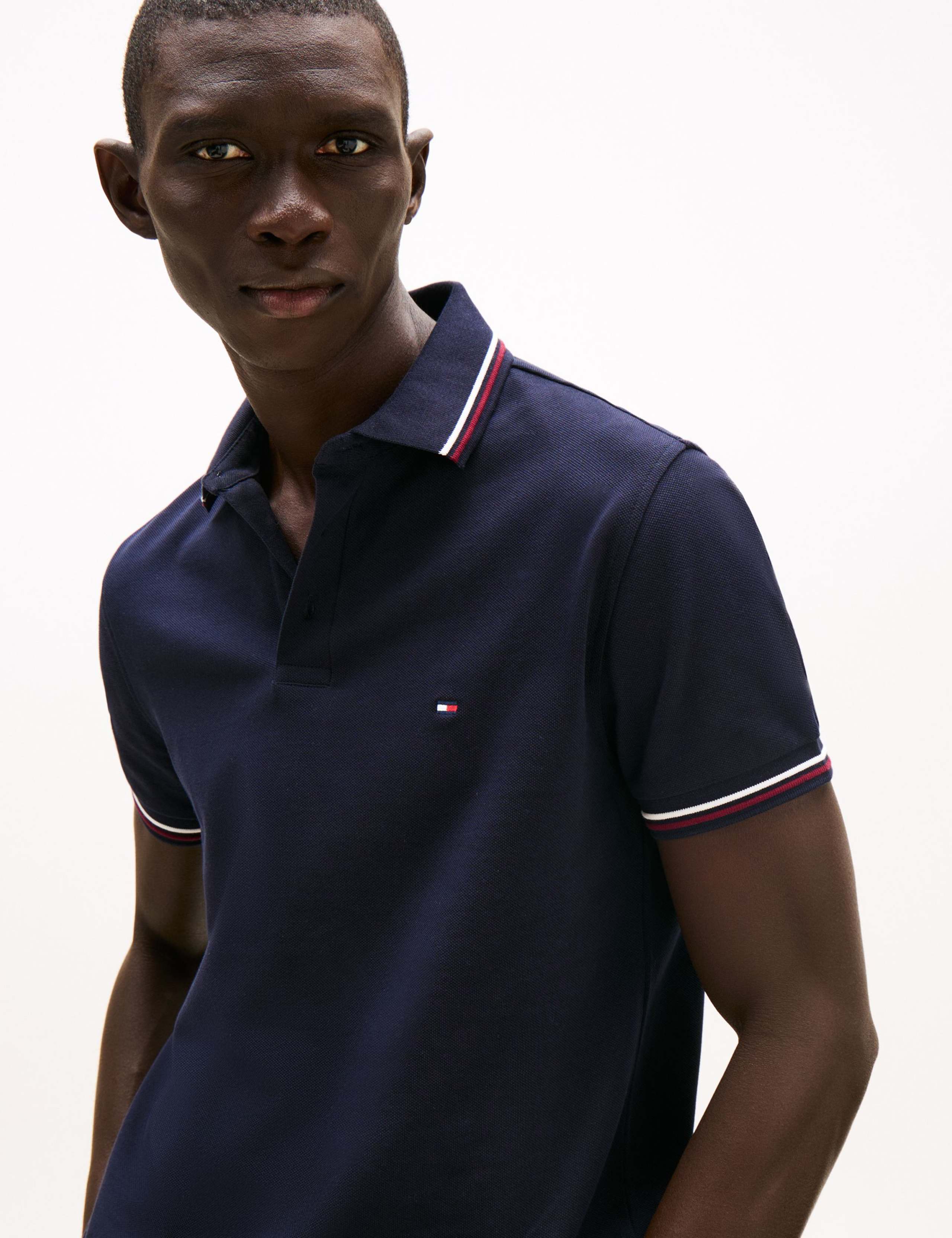 Slim Fit Cotton Rich Pique Tipped Polo Shirt 5 of 8