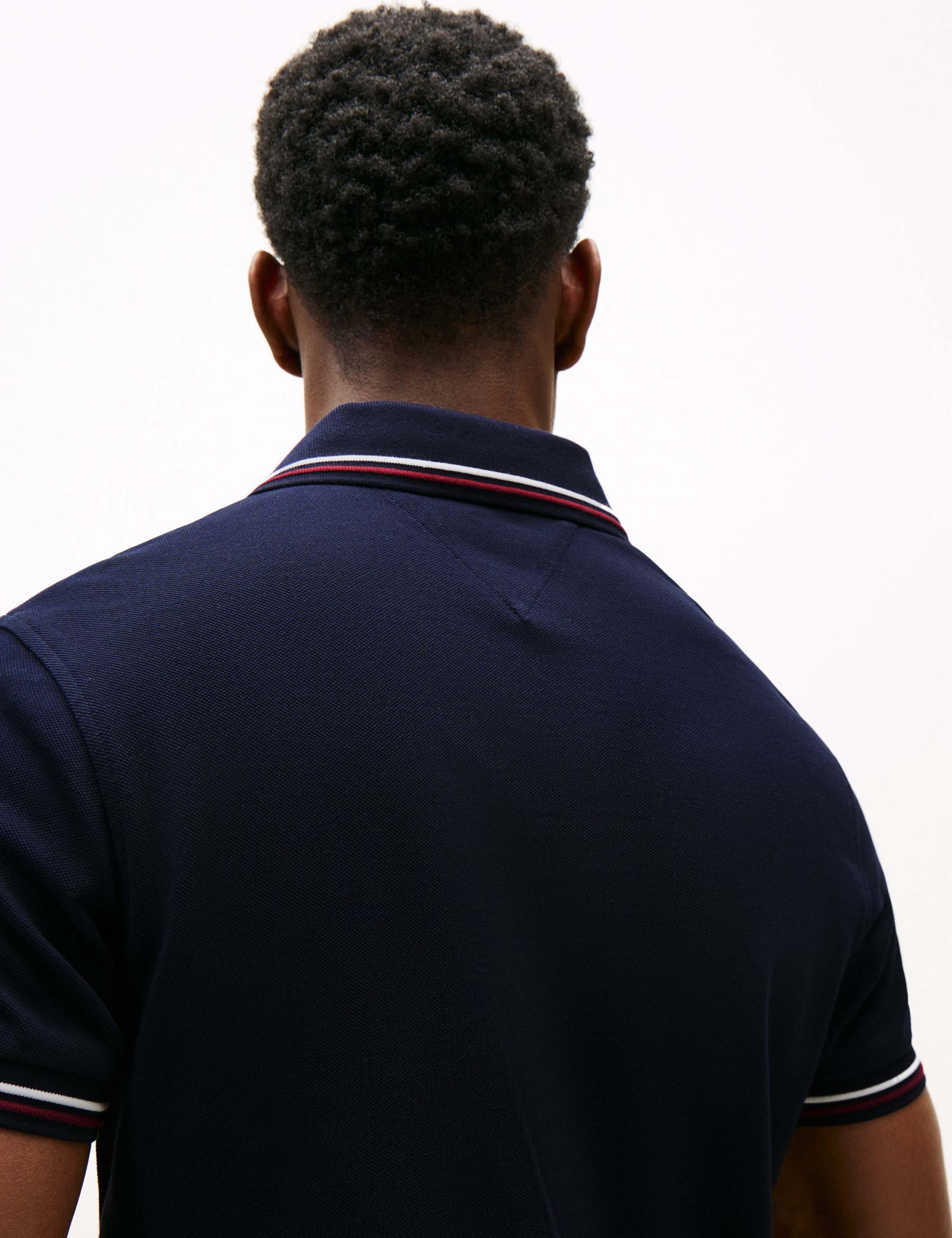Slim Fit Cotton Rich Pique Tipped Polo Shirt 6 of 8