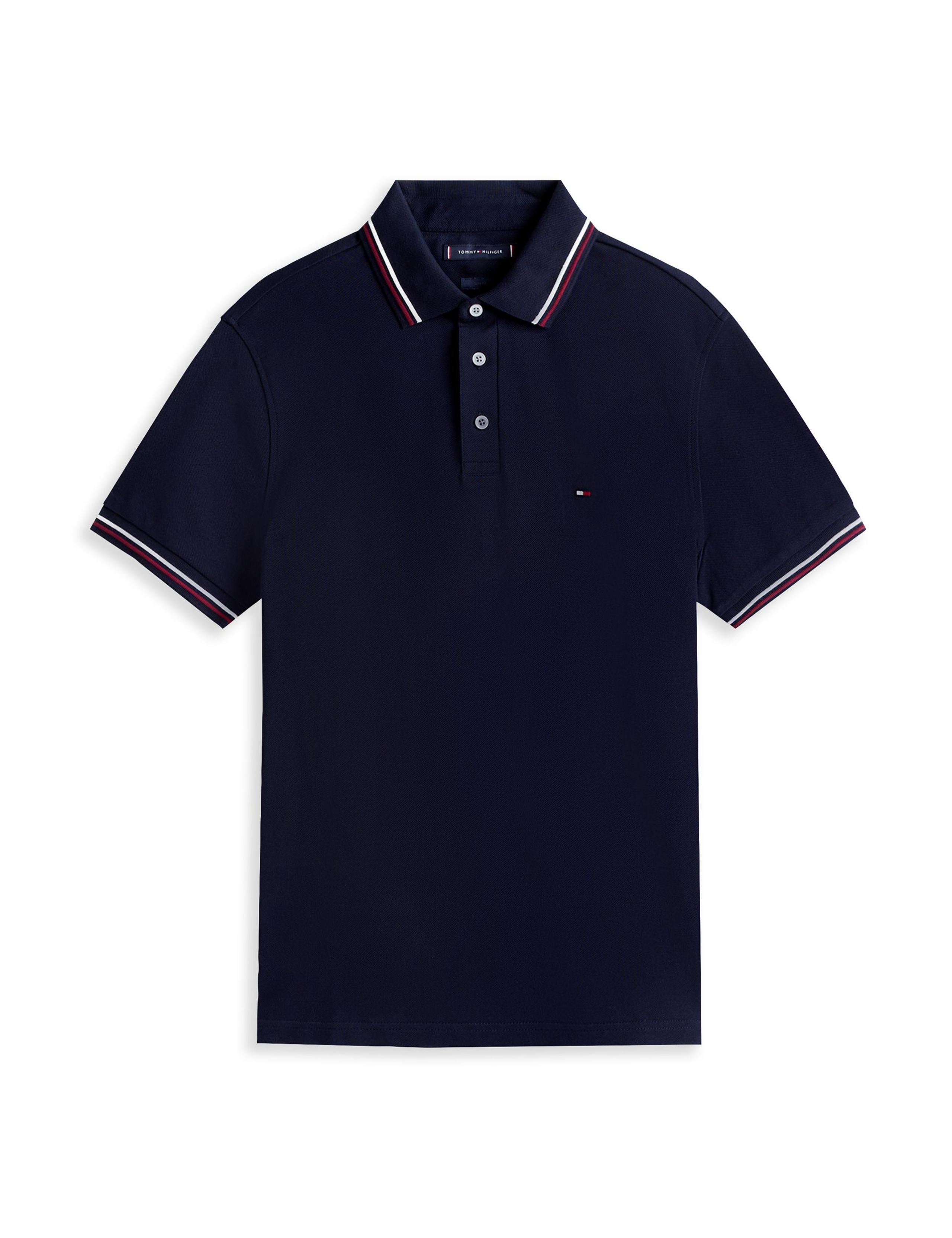 Slim Fit Cotton Rich Pique Tipped Polo Shirt 2 of 8