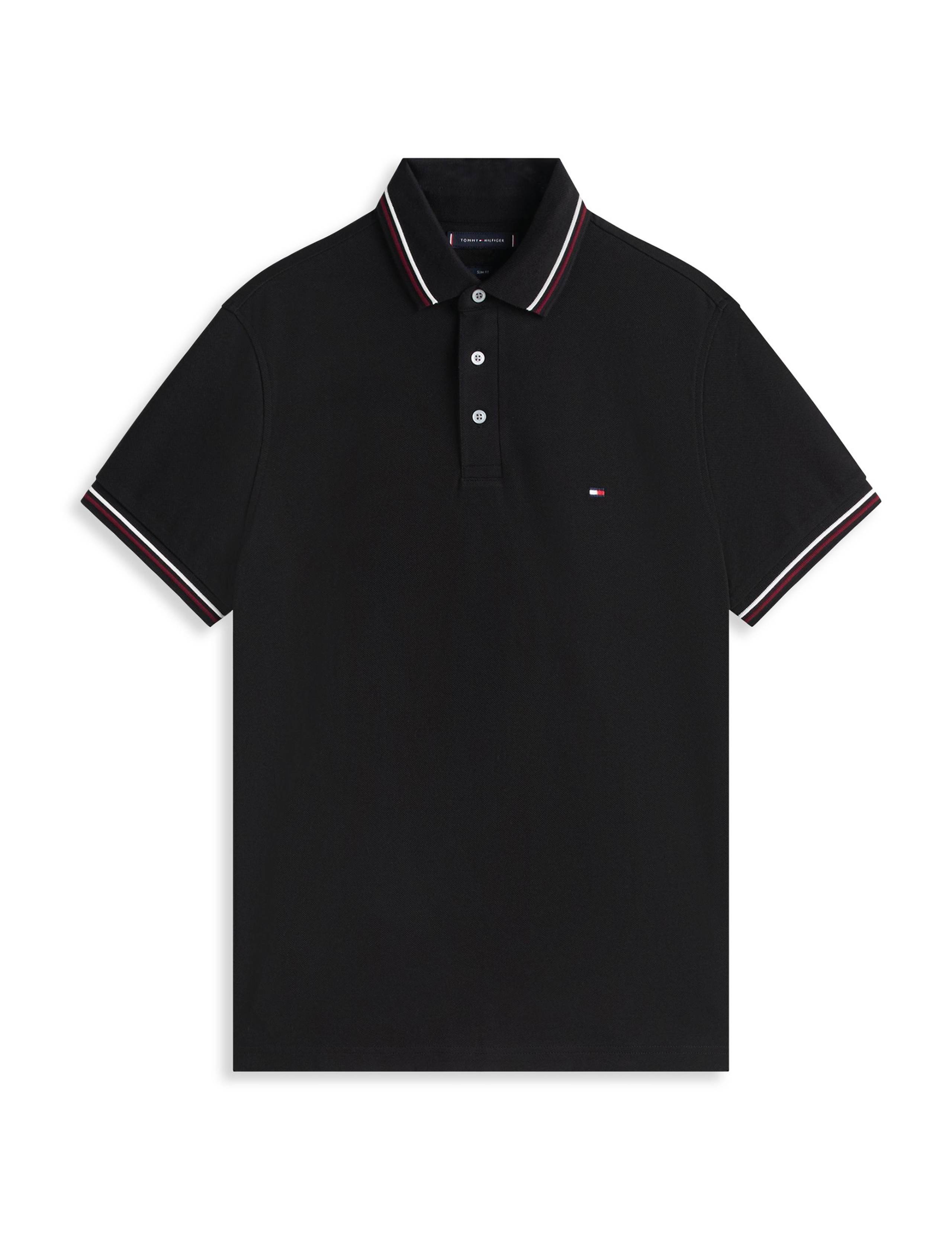 Slim Fit Cotton Rich Pique Tipped Polo Shirt 2 of 7