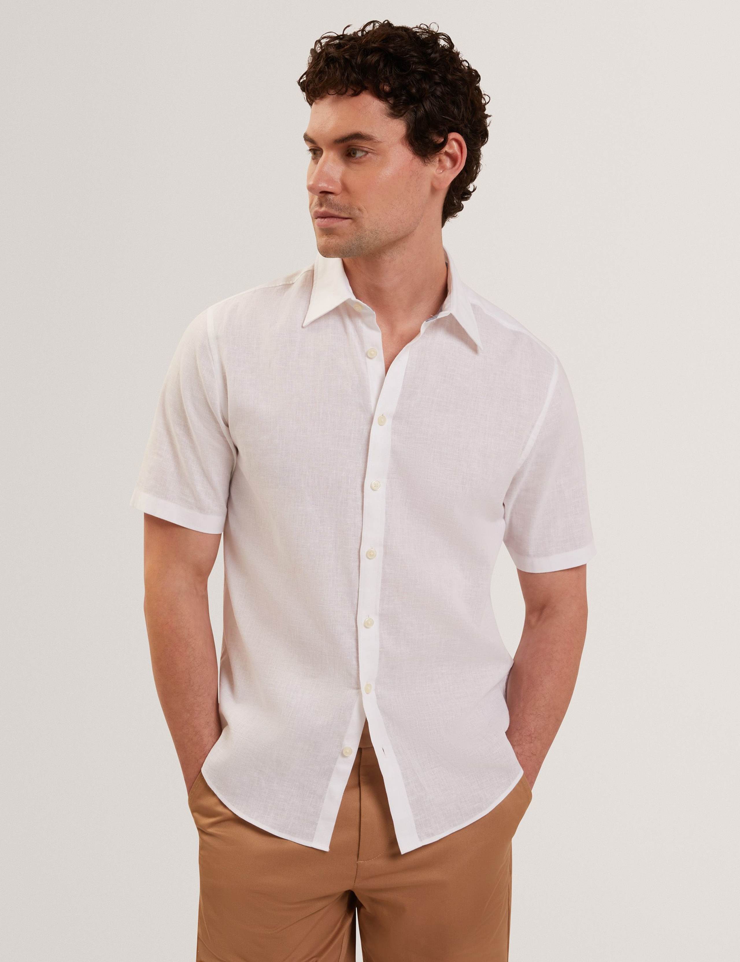 Regular Fit Cotton Linen Blend Shirt 1 of 7