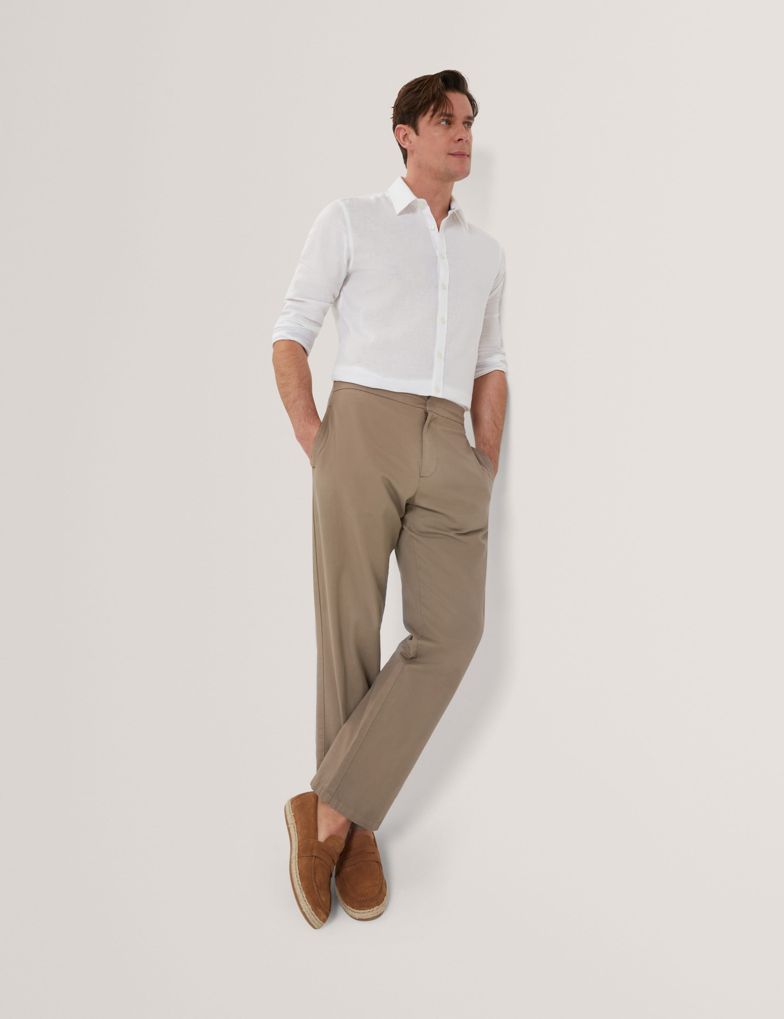 Regular Fit Cotton Linen Blend Chinos 4 of 5
