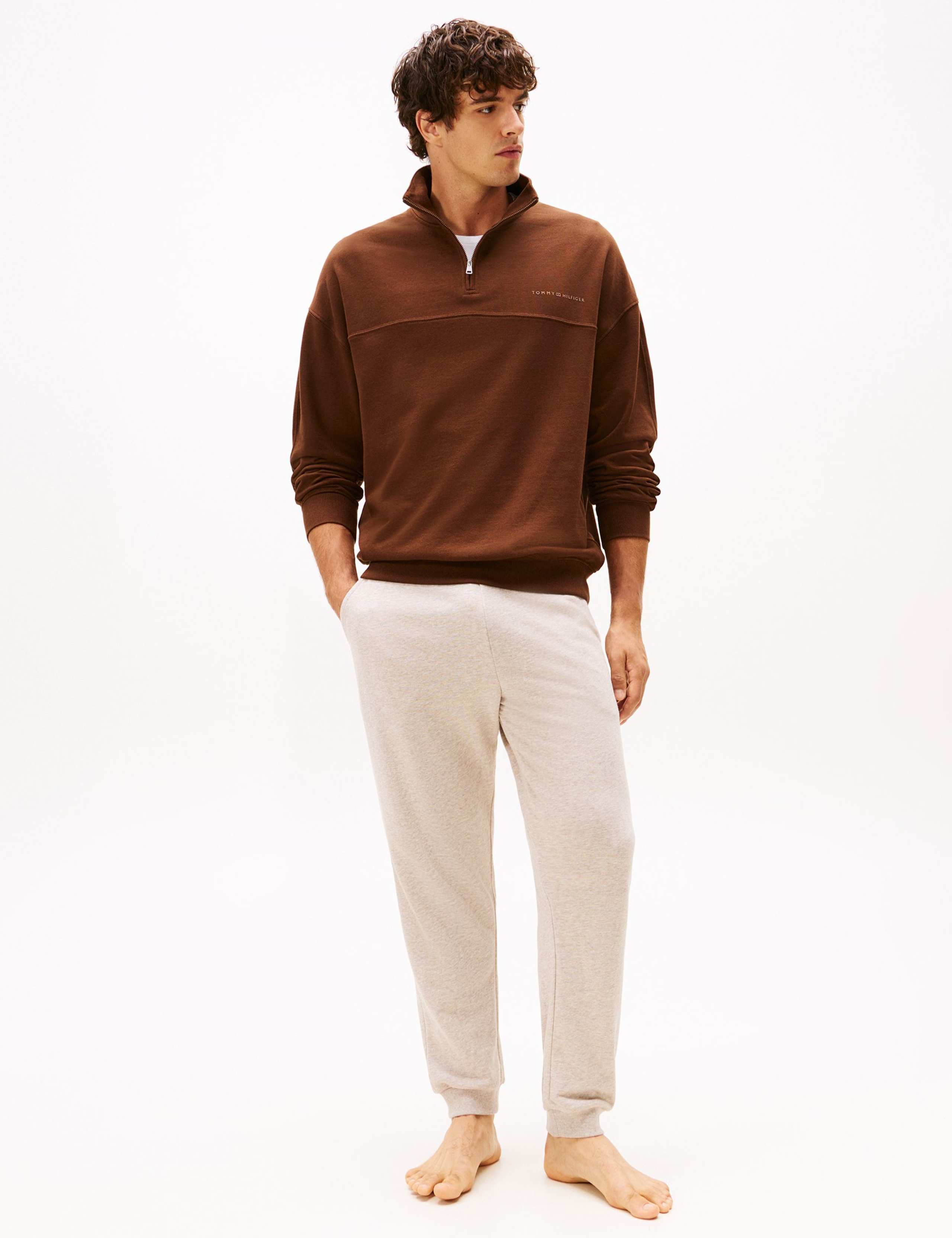 Cotton Modal Blend Half Zip Loungewear Top 3 of 4