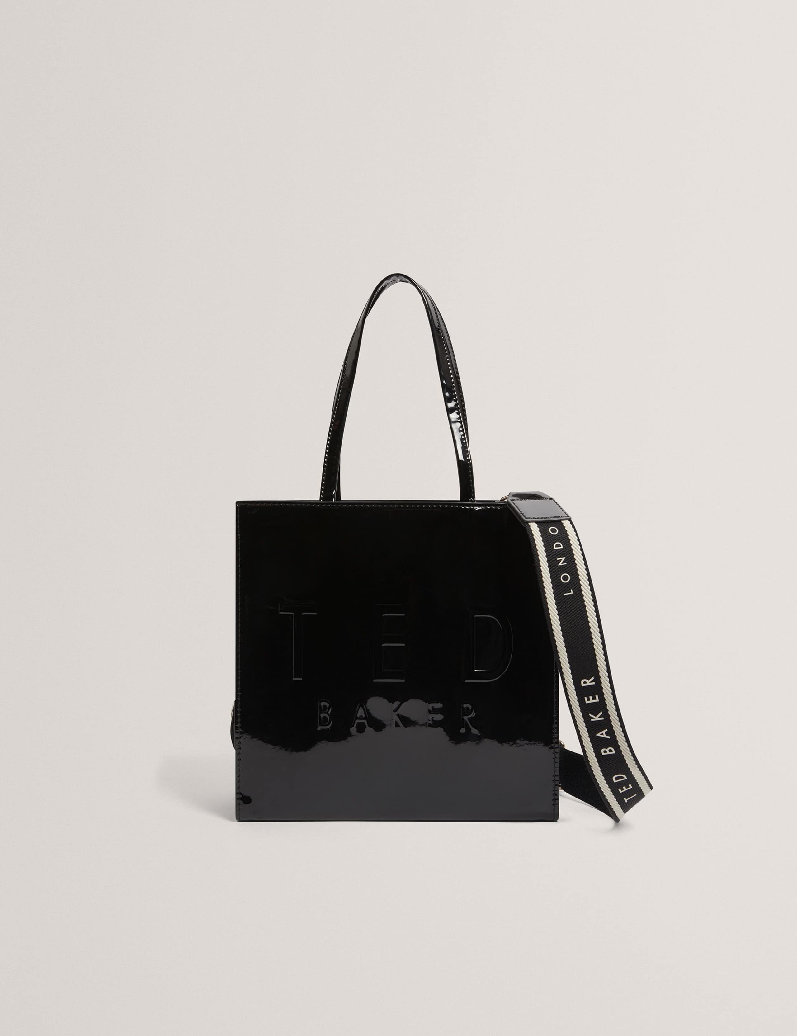 Patent Finish Webbing Strap Tote Bag 1 of 5