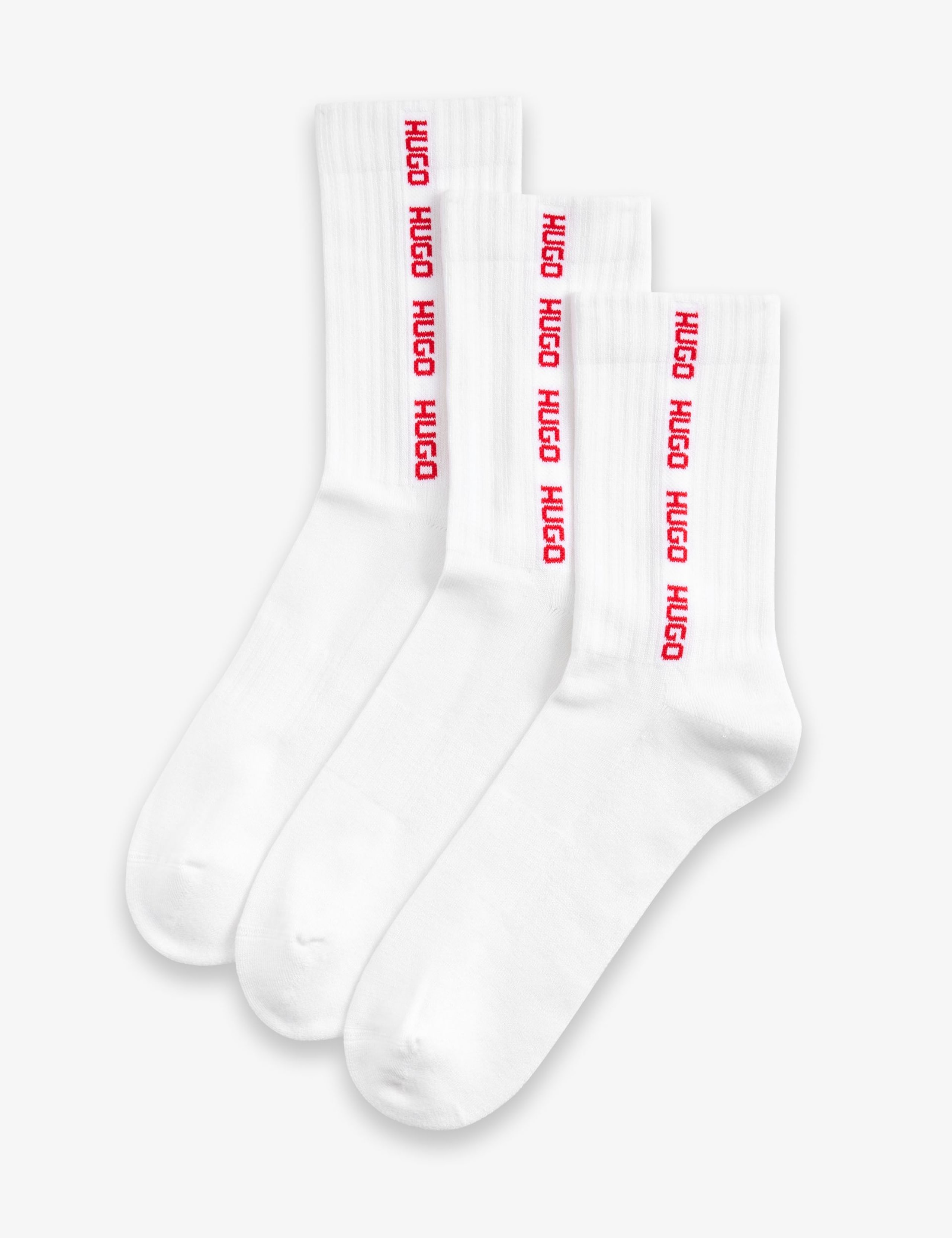 3 Pack Logo Tape Cotton Blend Ribbed Socks 1 of 3