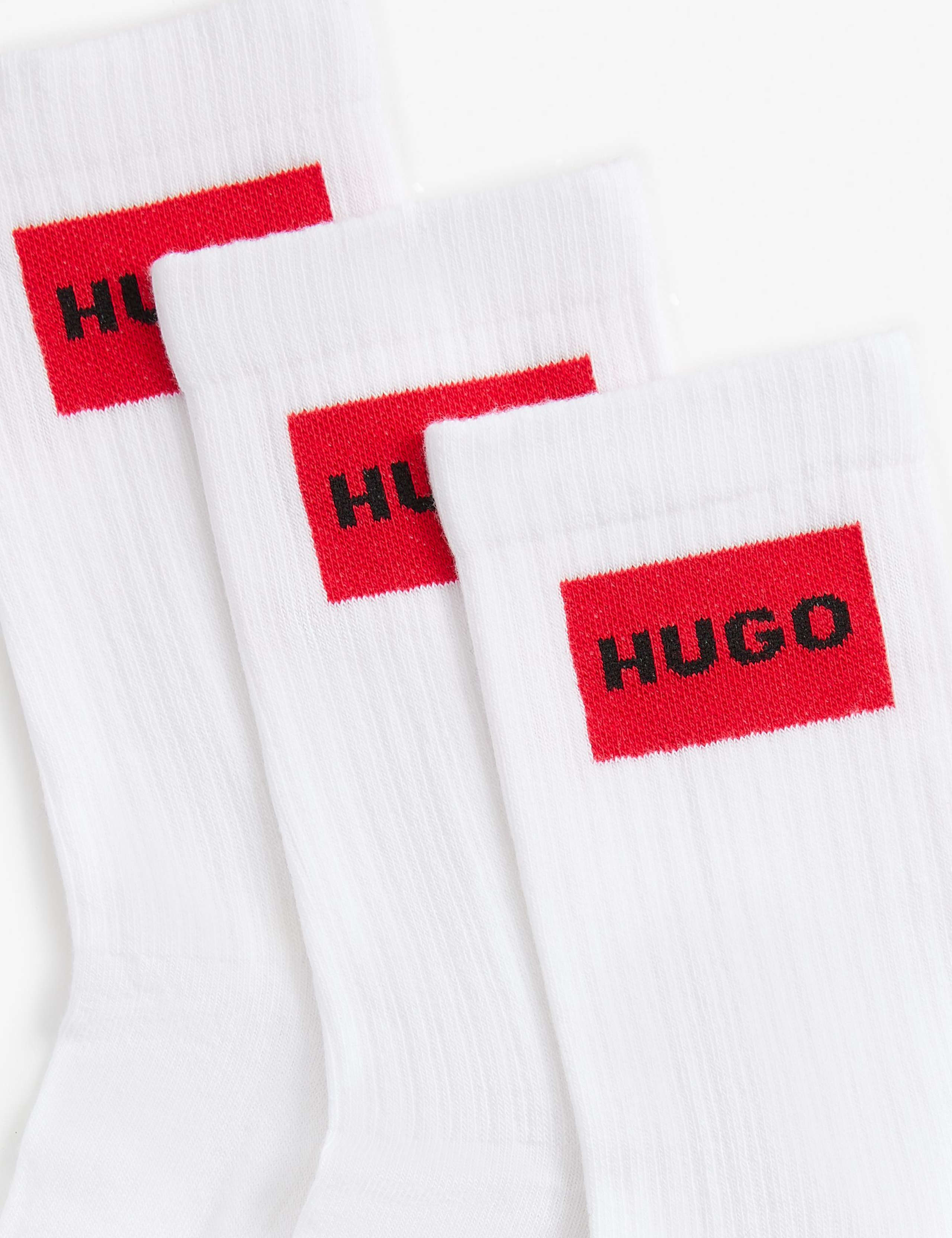 3 Pack Logo Label Cotton Rich Ribbed Socks 3 of 3
