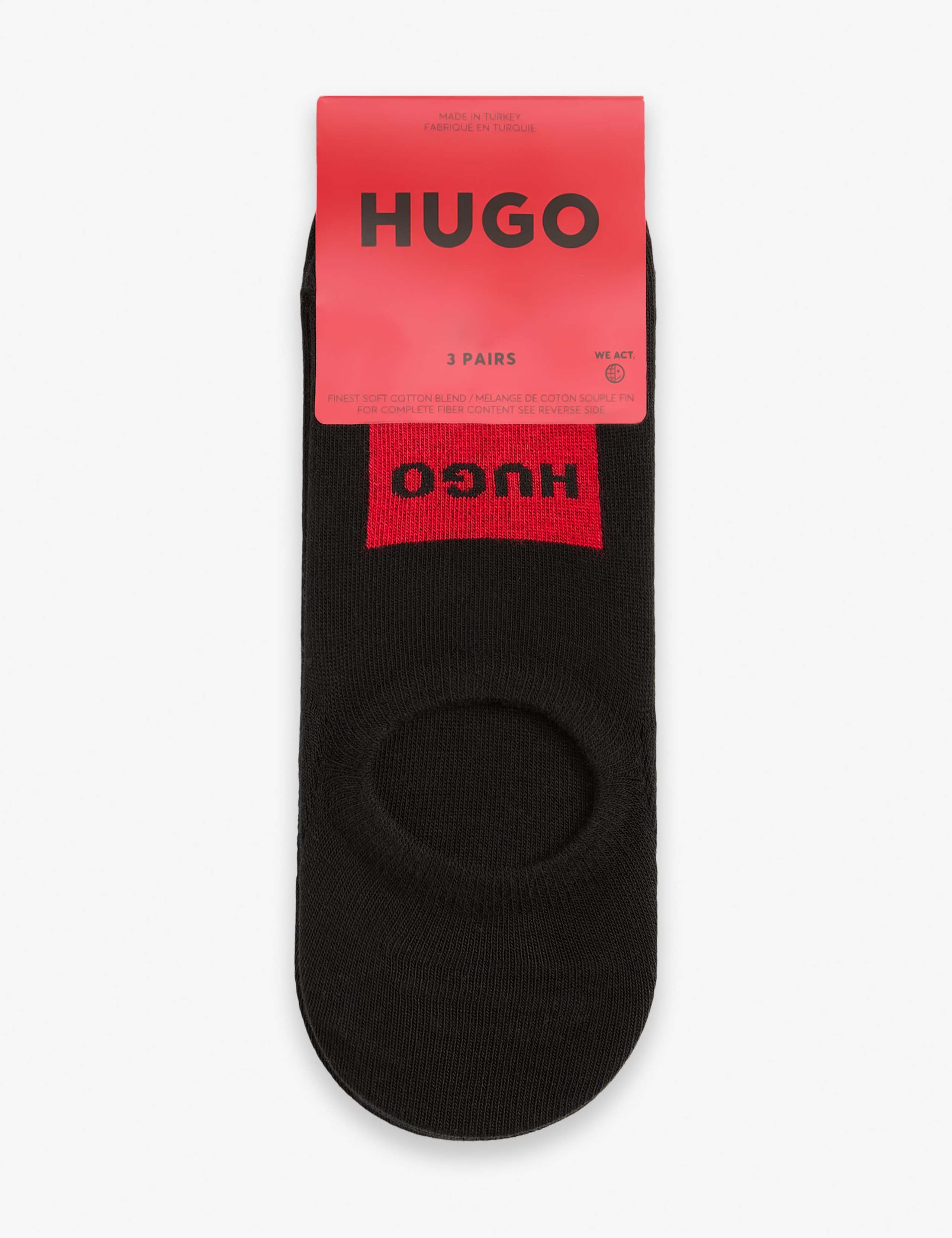 3pk Logo Label Cotton Rich Trainer Socks 2 of 3