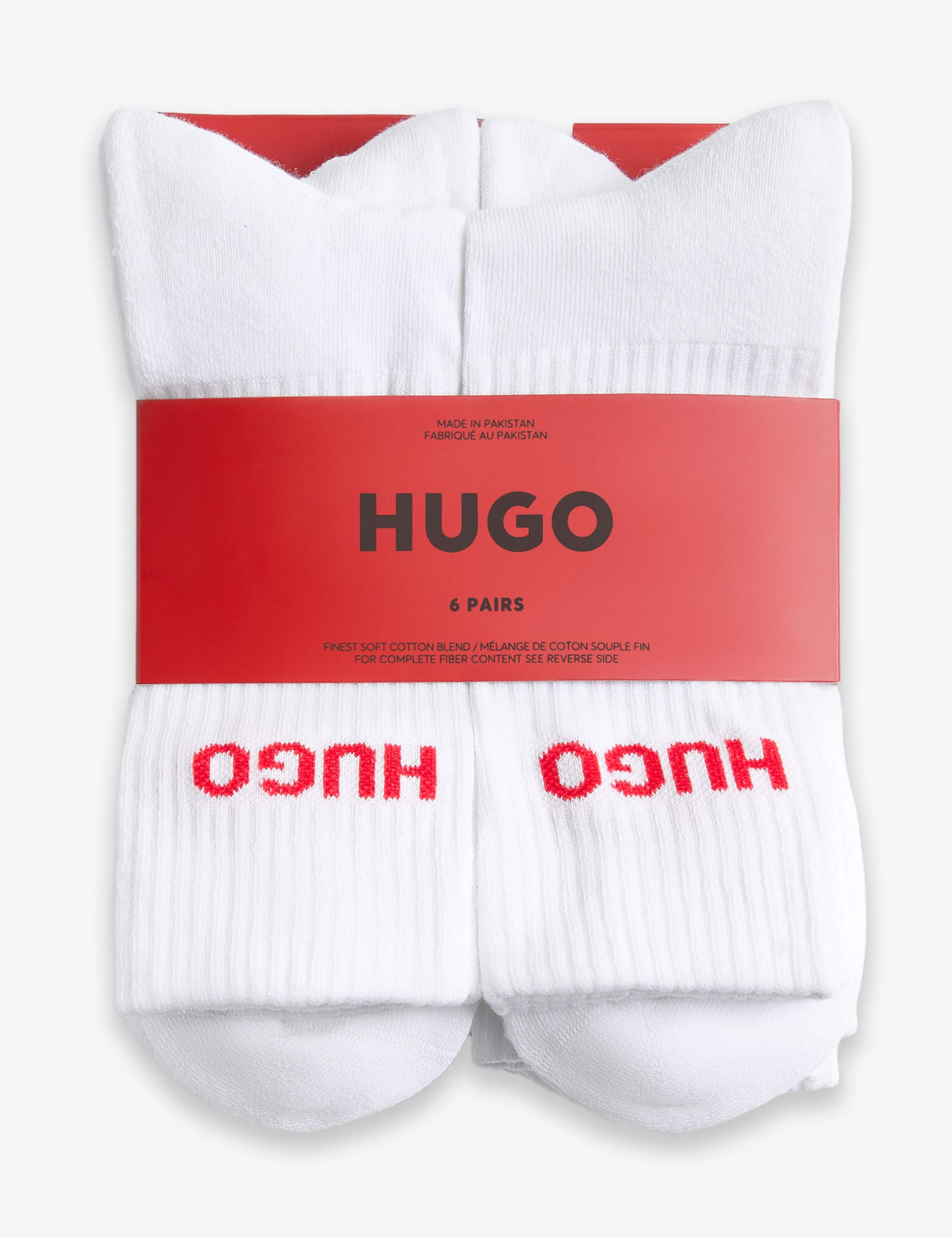 6 Pack Logo Cotton Rich Ribbed Socks 2 of 3