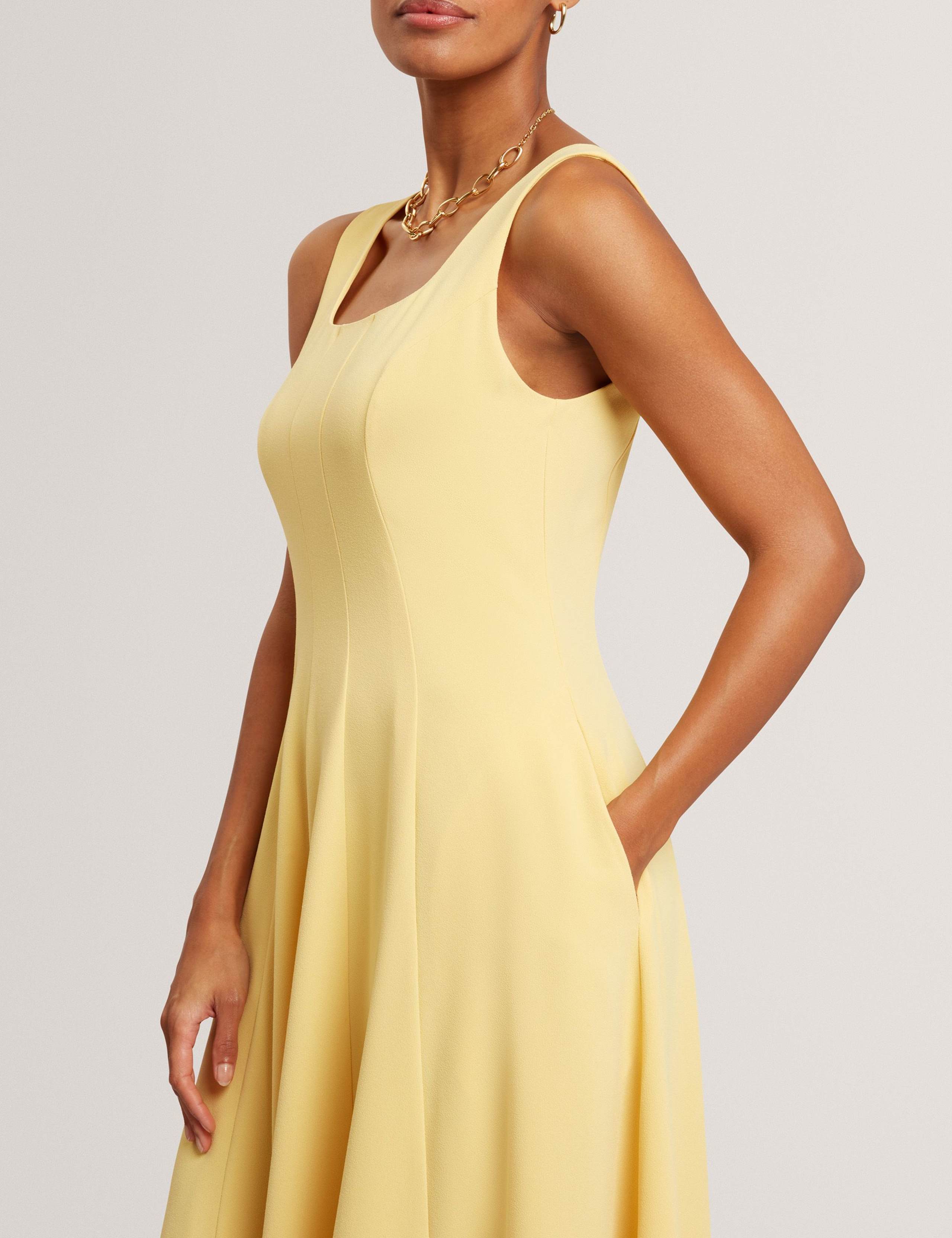 Square Neck Pleated Midi Skater Dress 6 of 7