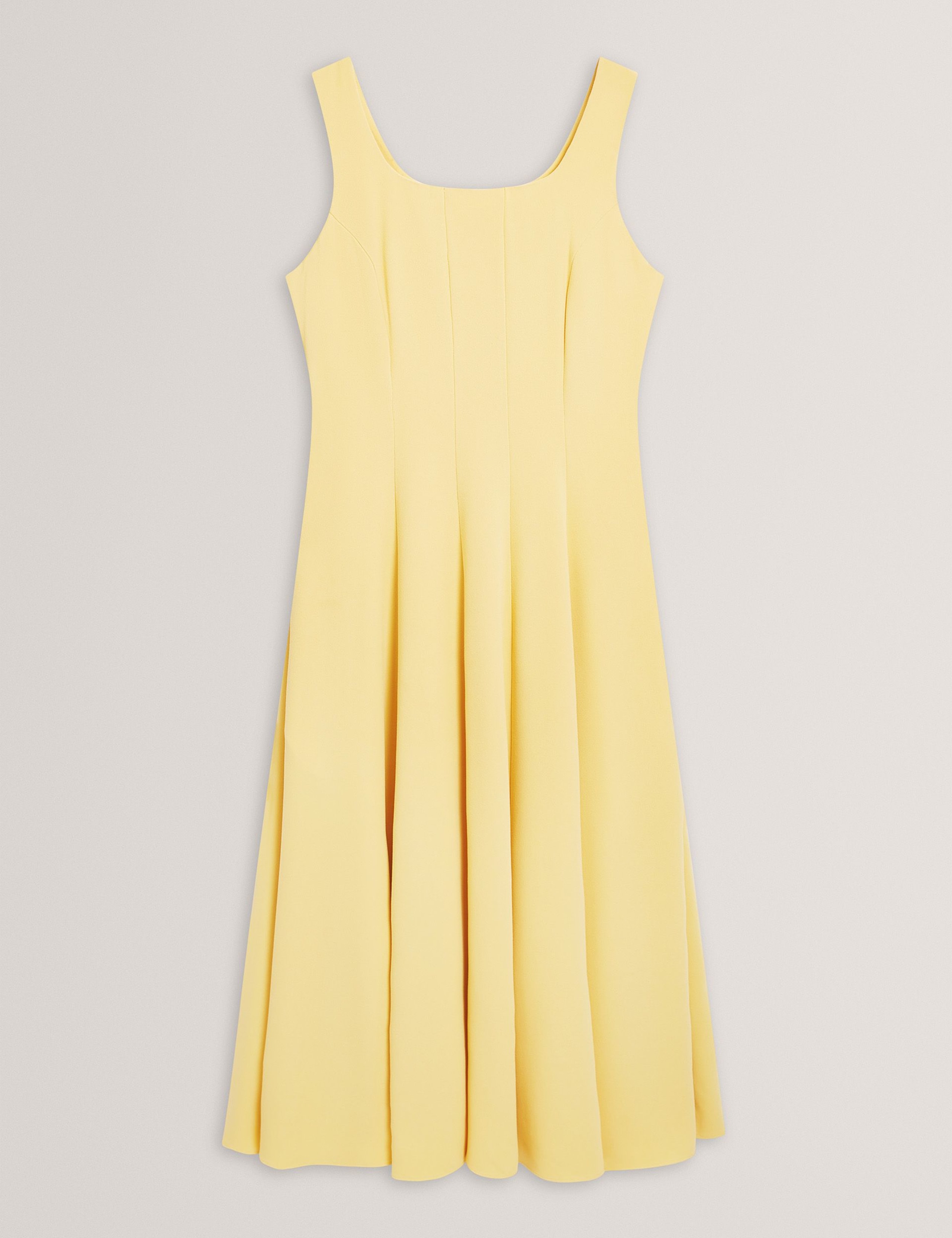 Square Neck Pleated Midi Skater Dress 2 of 7