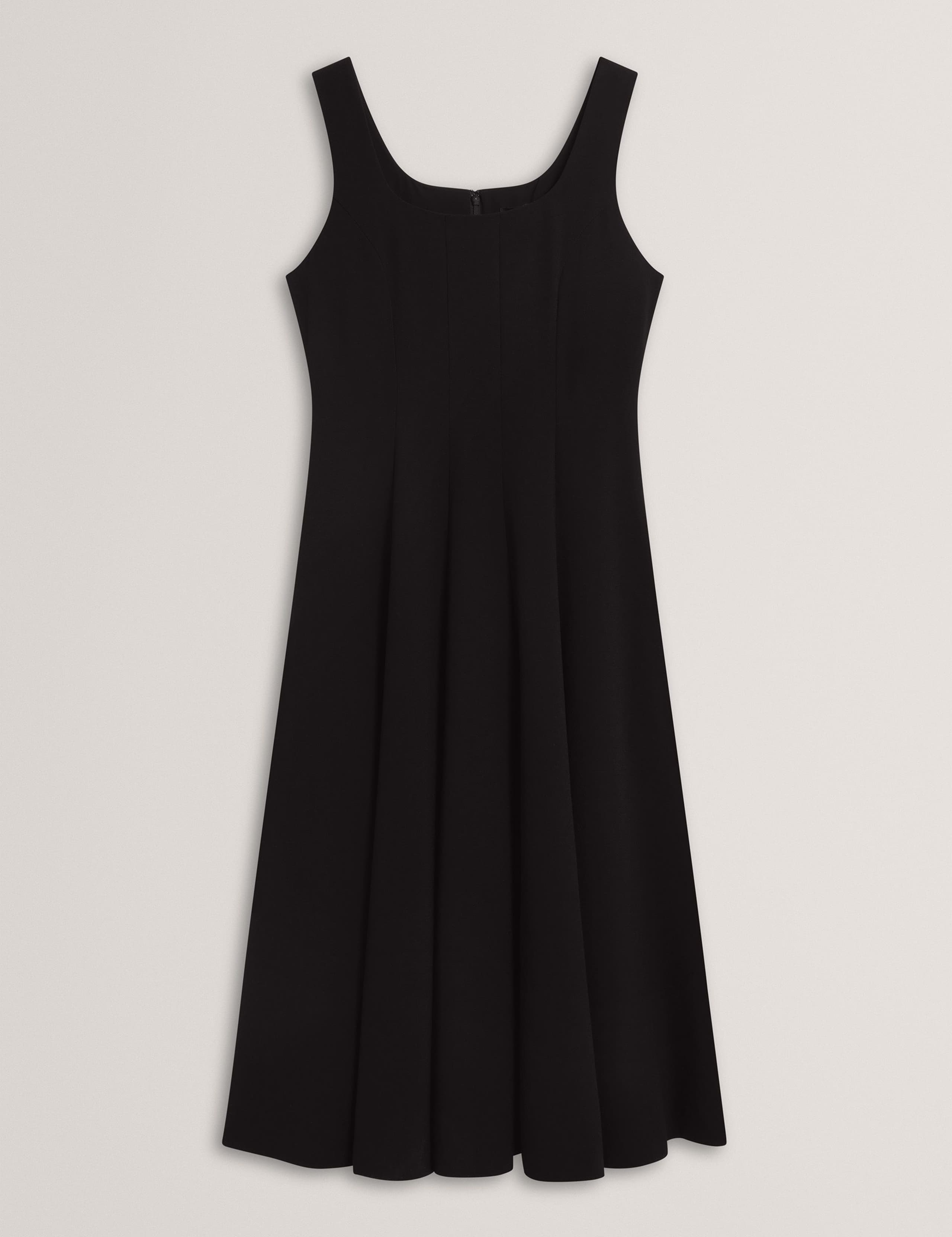 Square Neck Pleated Midi Skater Dress 2 of 7