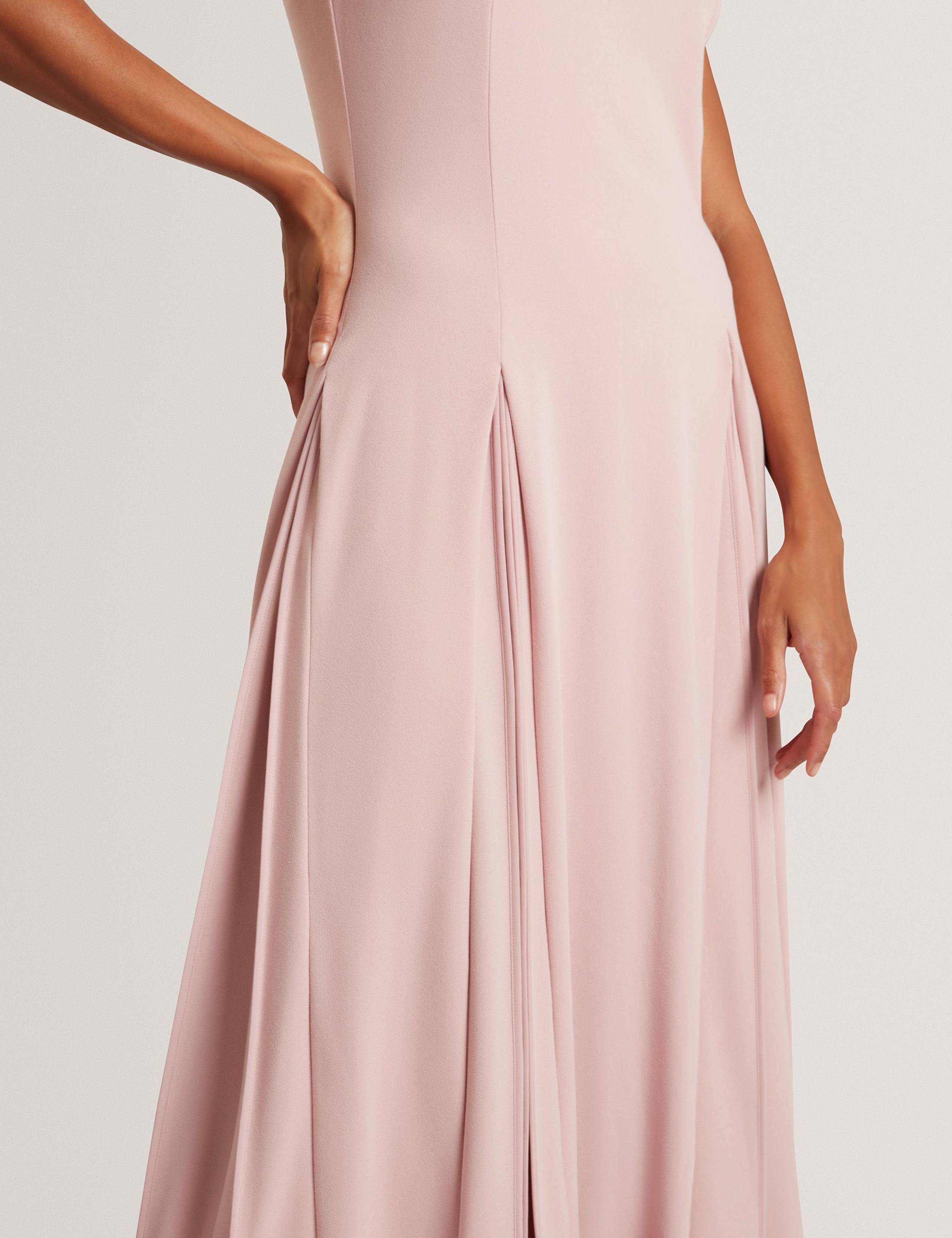 V-Neck Pleat Detail Midi Skater Dress 5 of 7