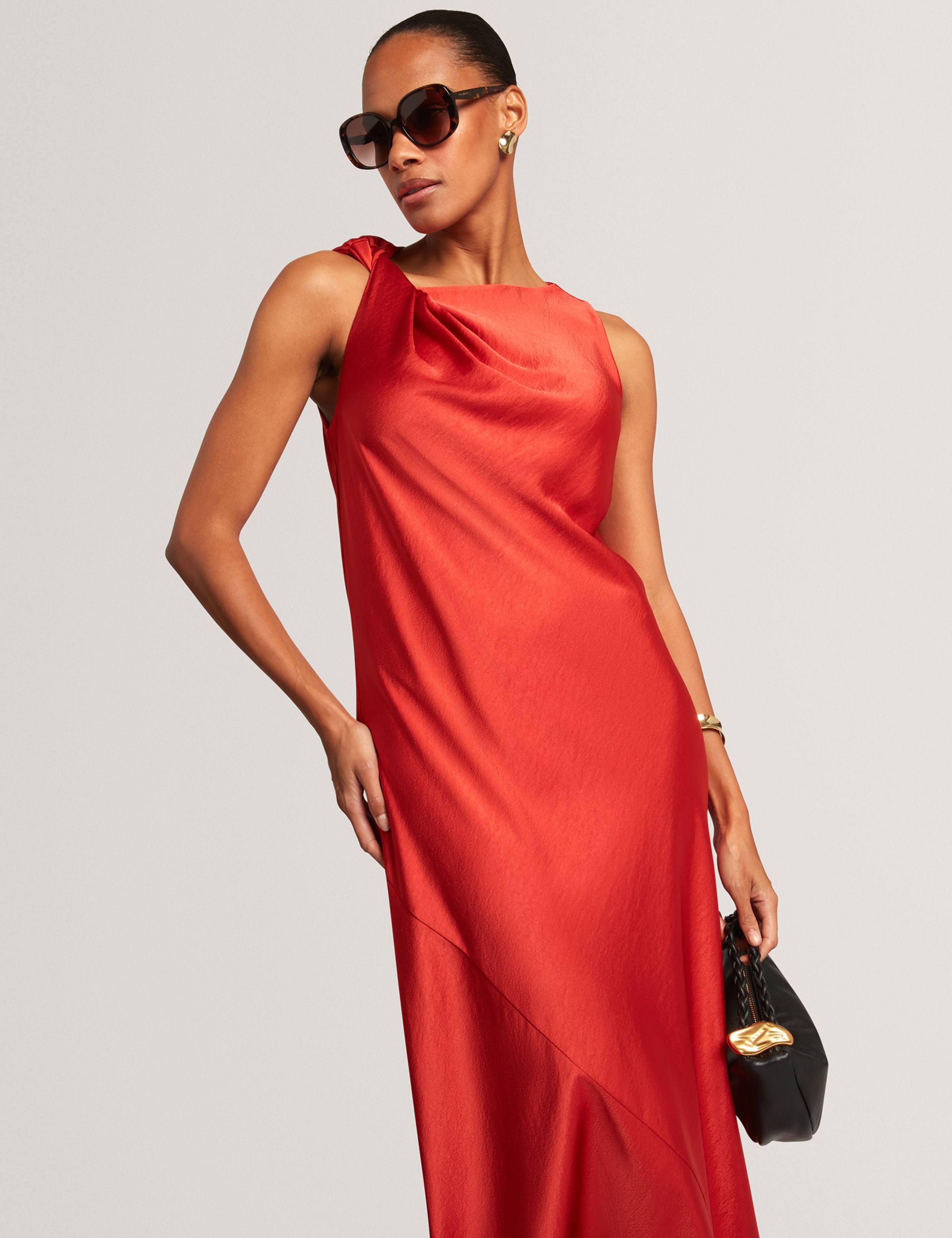 Twist Shoulder Midi Slip Dress 3 of 7
