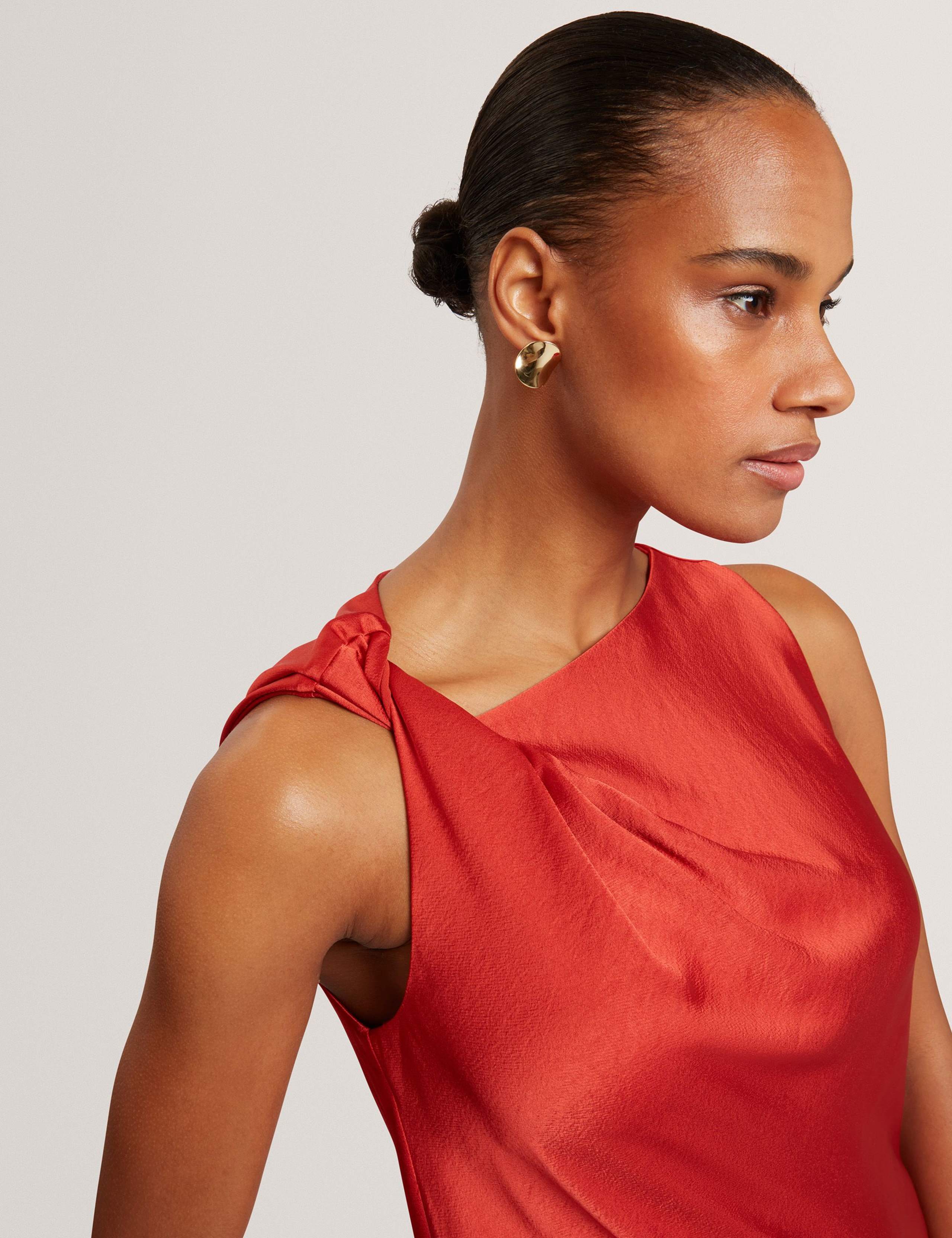 Twist Shoulder Midi Slip Dress 4 of 7