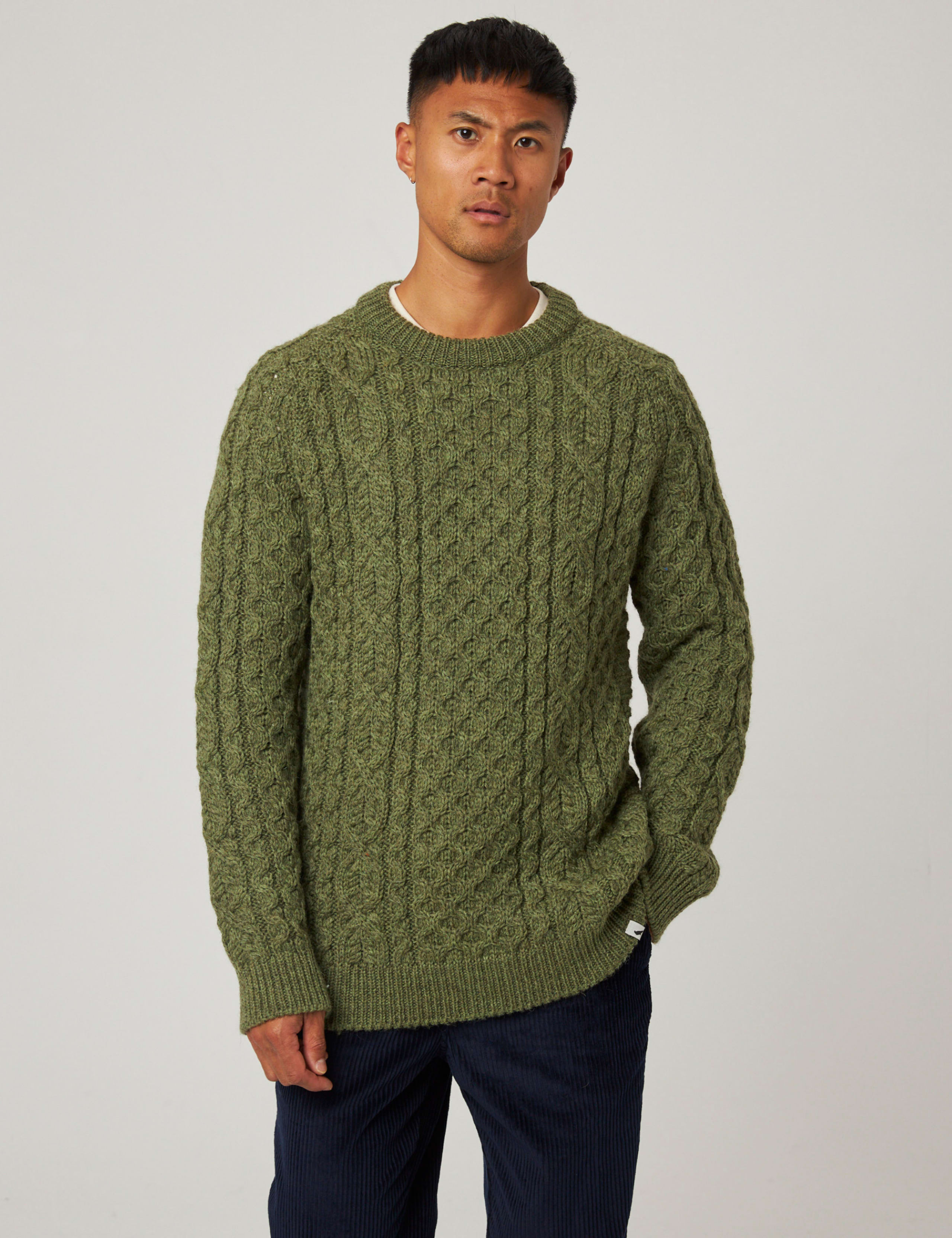 Pure Wool Cable Crew Neck Jumper 1 of 6