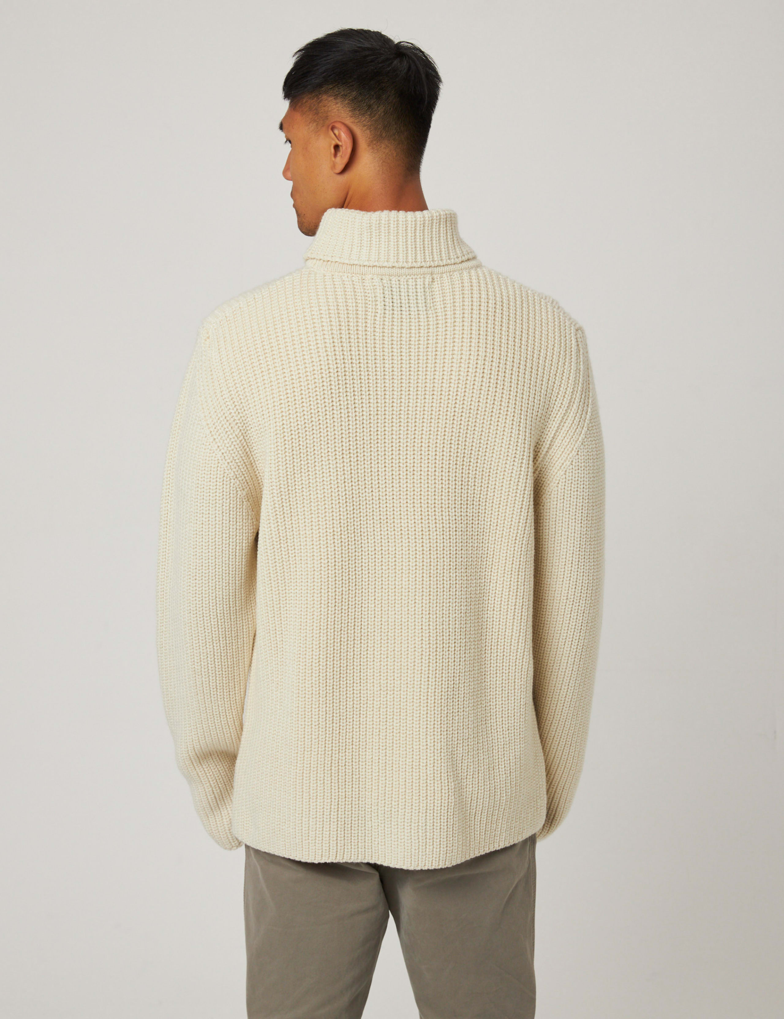 Pure Merino Wool Ribbed Roll Neck Jumper 6 of 6