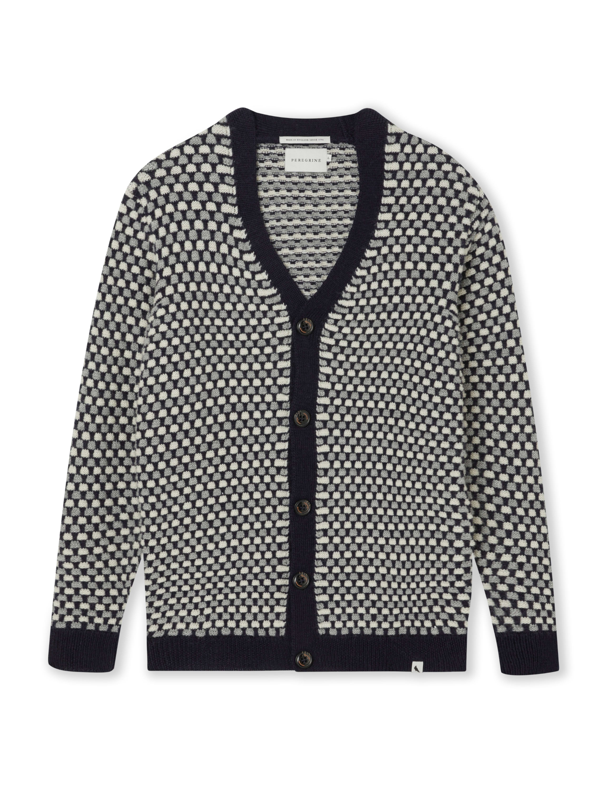 Pure Merino Wool Checked V-Neck Cardigan 2 of 6