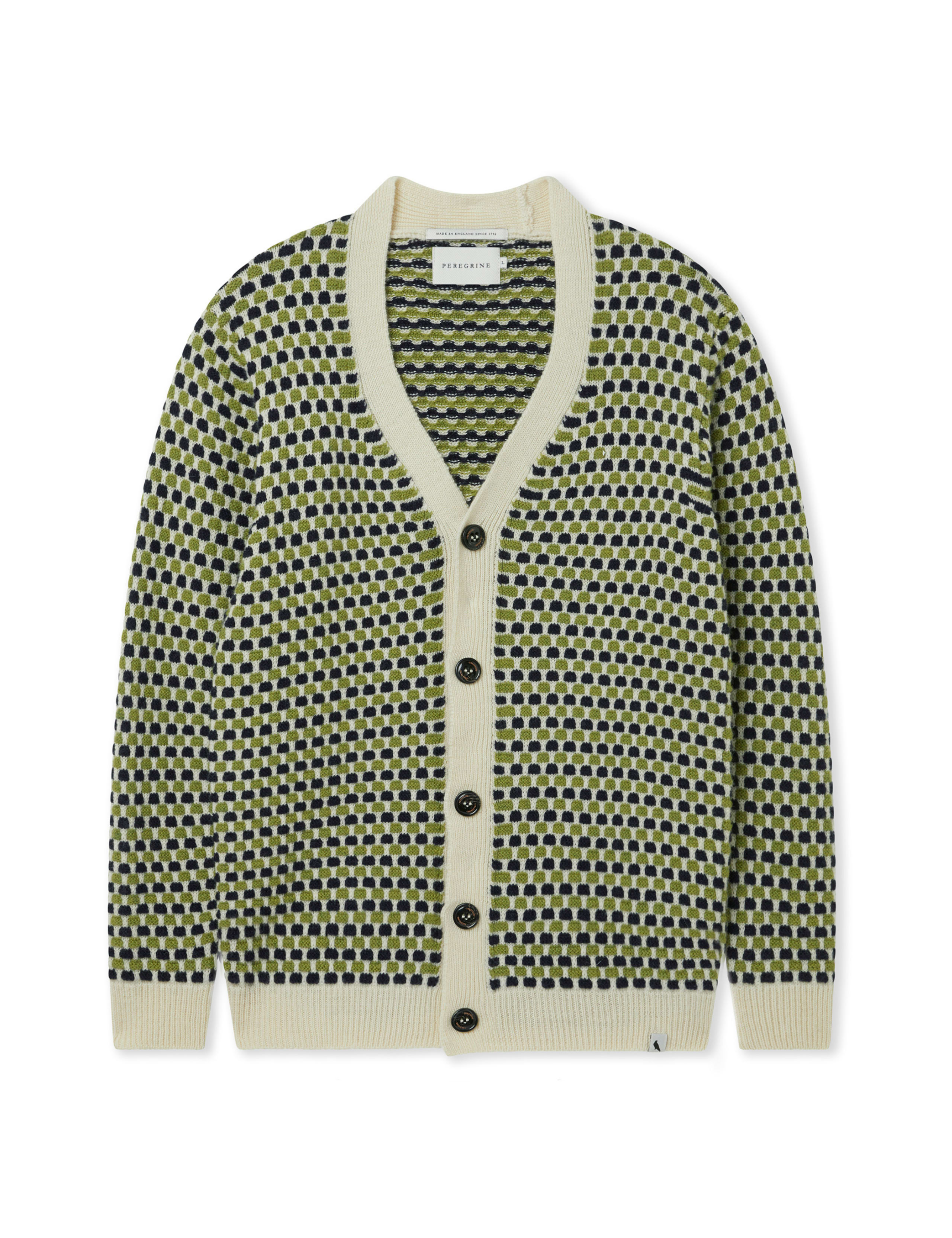 Pure Merino Wool Checked V-Neck Cardigan 2 of 6