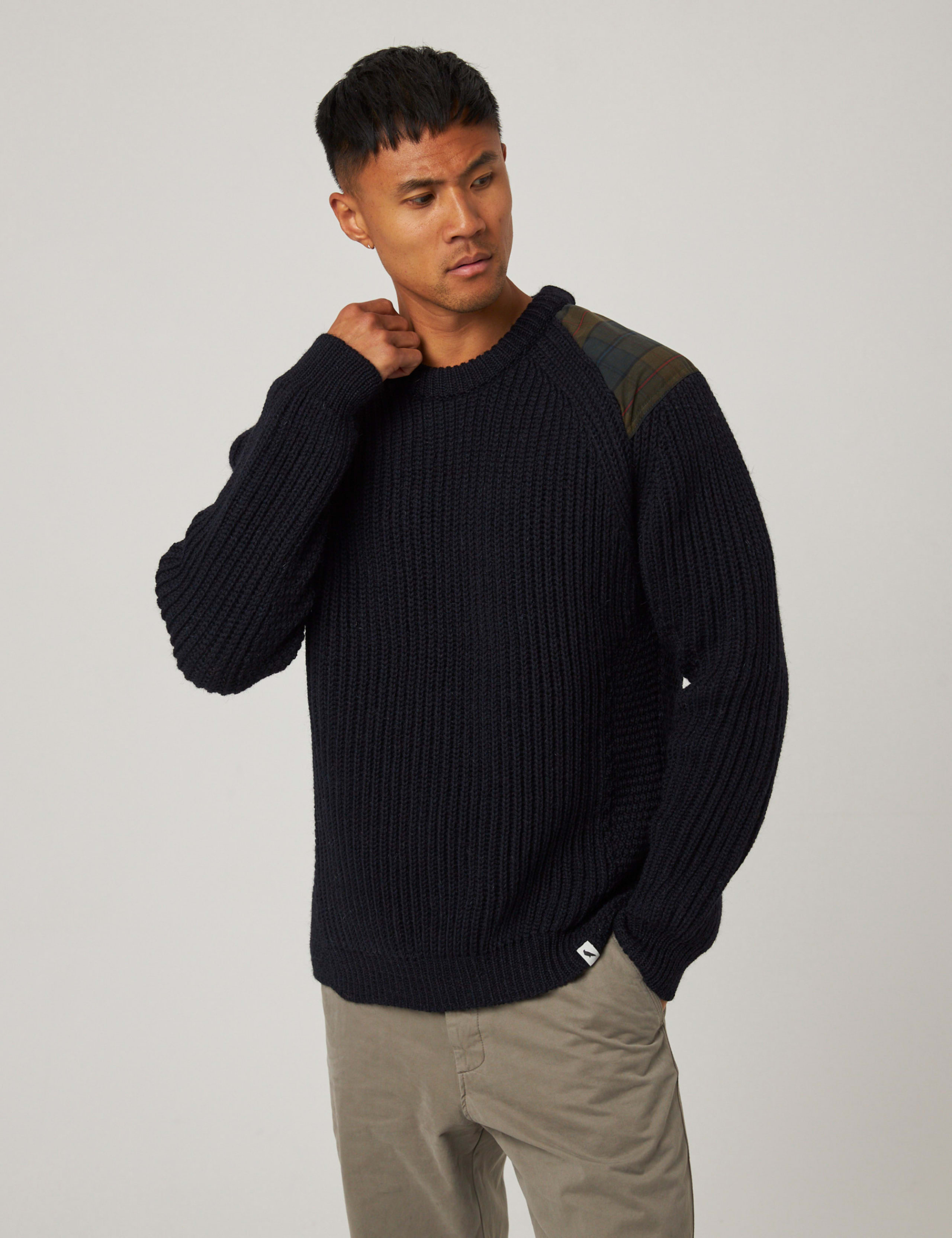 Pure Wool Textured Crew Neck Jumper 1 of 6
