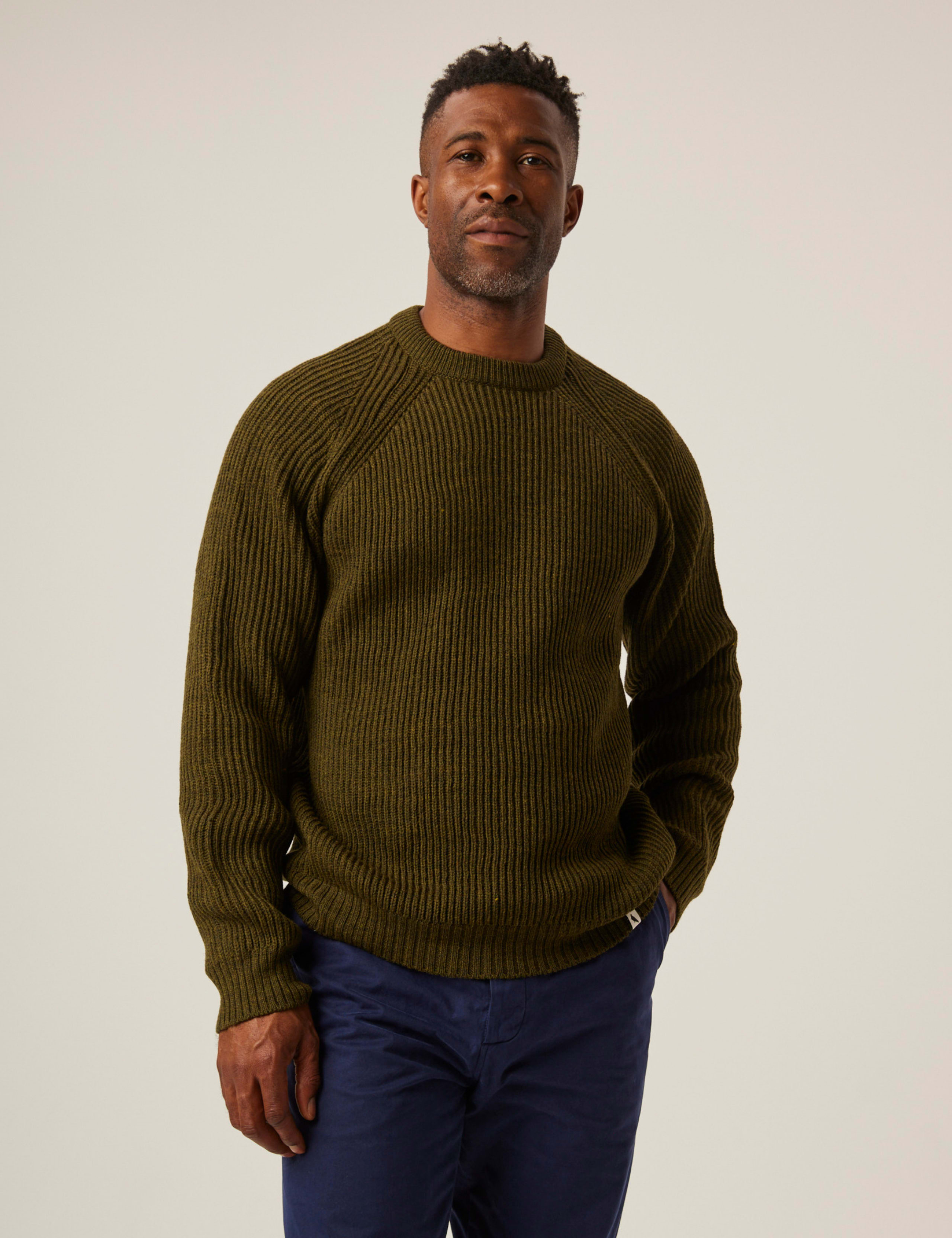 Pure Merino Wool Textured Crew Neck Jumper 1 of 6