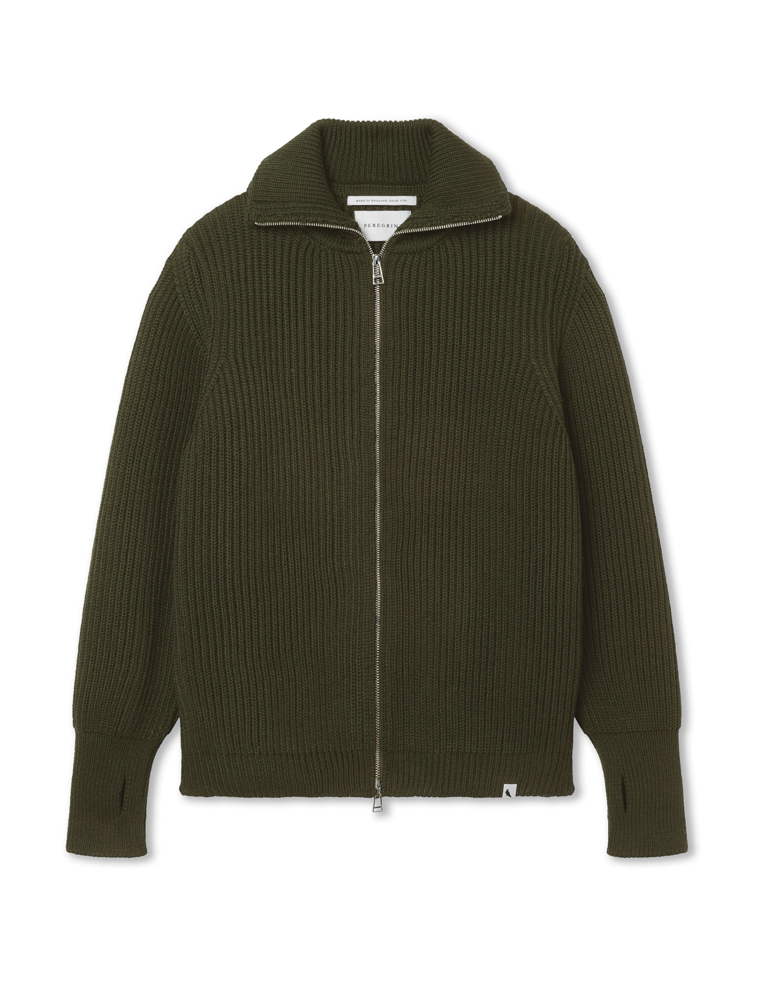 Pure Merino Wool Cable Funnel Neck Cardigan 2 of 6