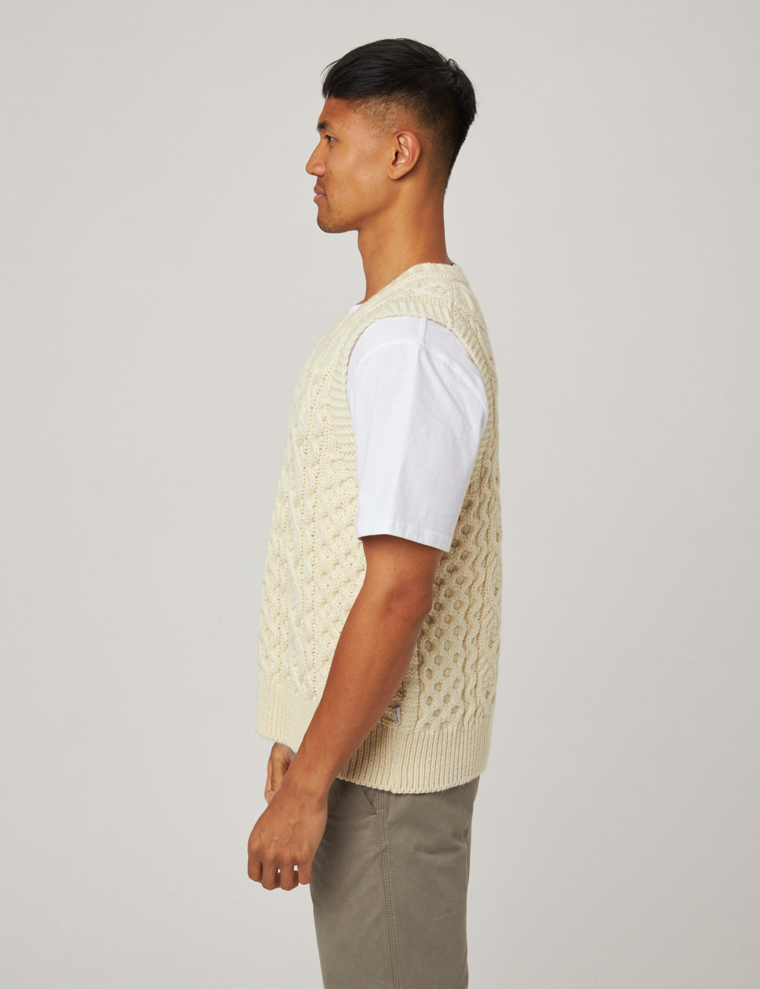 Pure Wool Cable V-Neck Knitted Vest 5 of 6