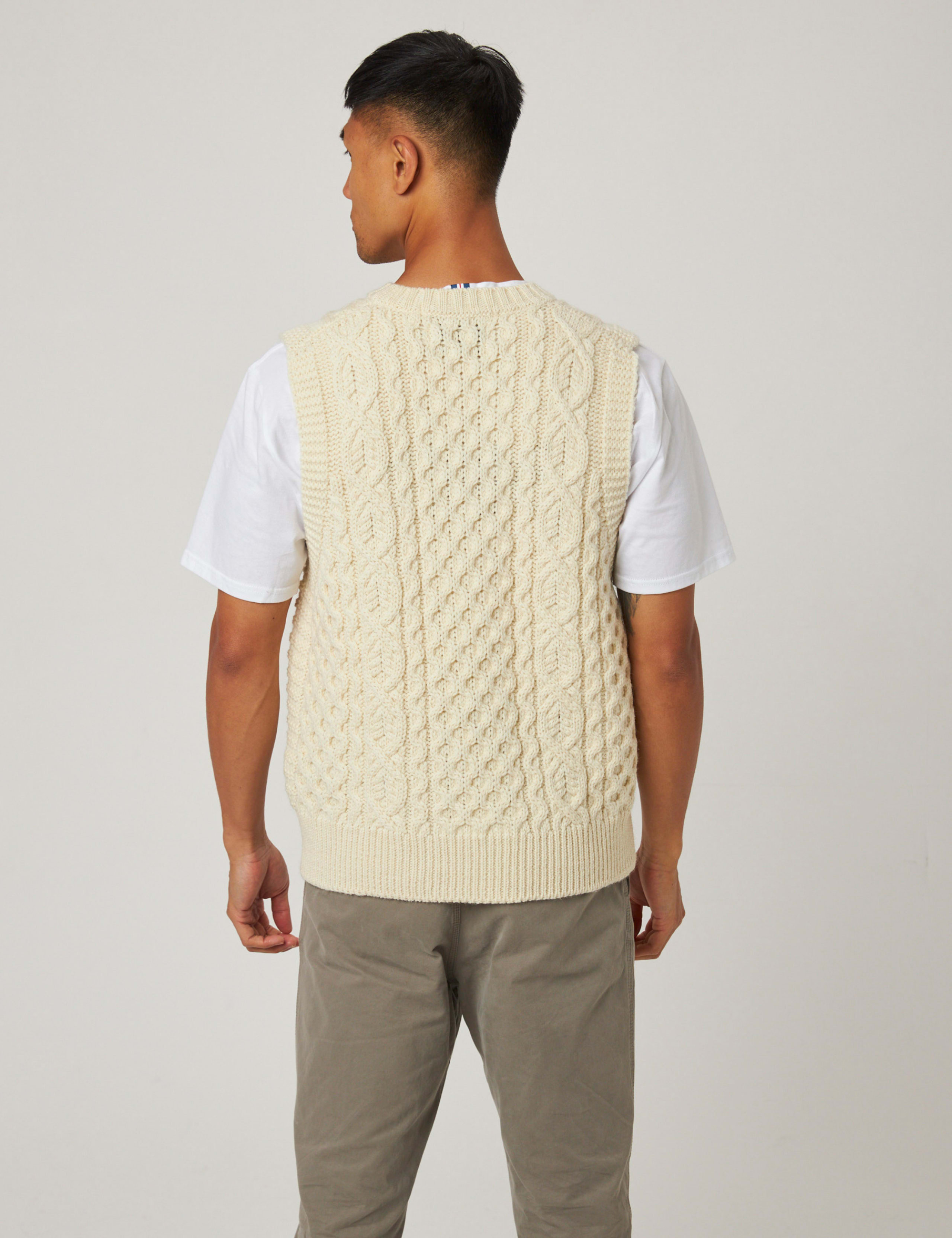 Pure Wool Cable V-Neck Knitted Vest 6 of 6