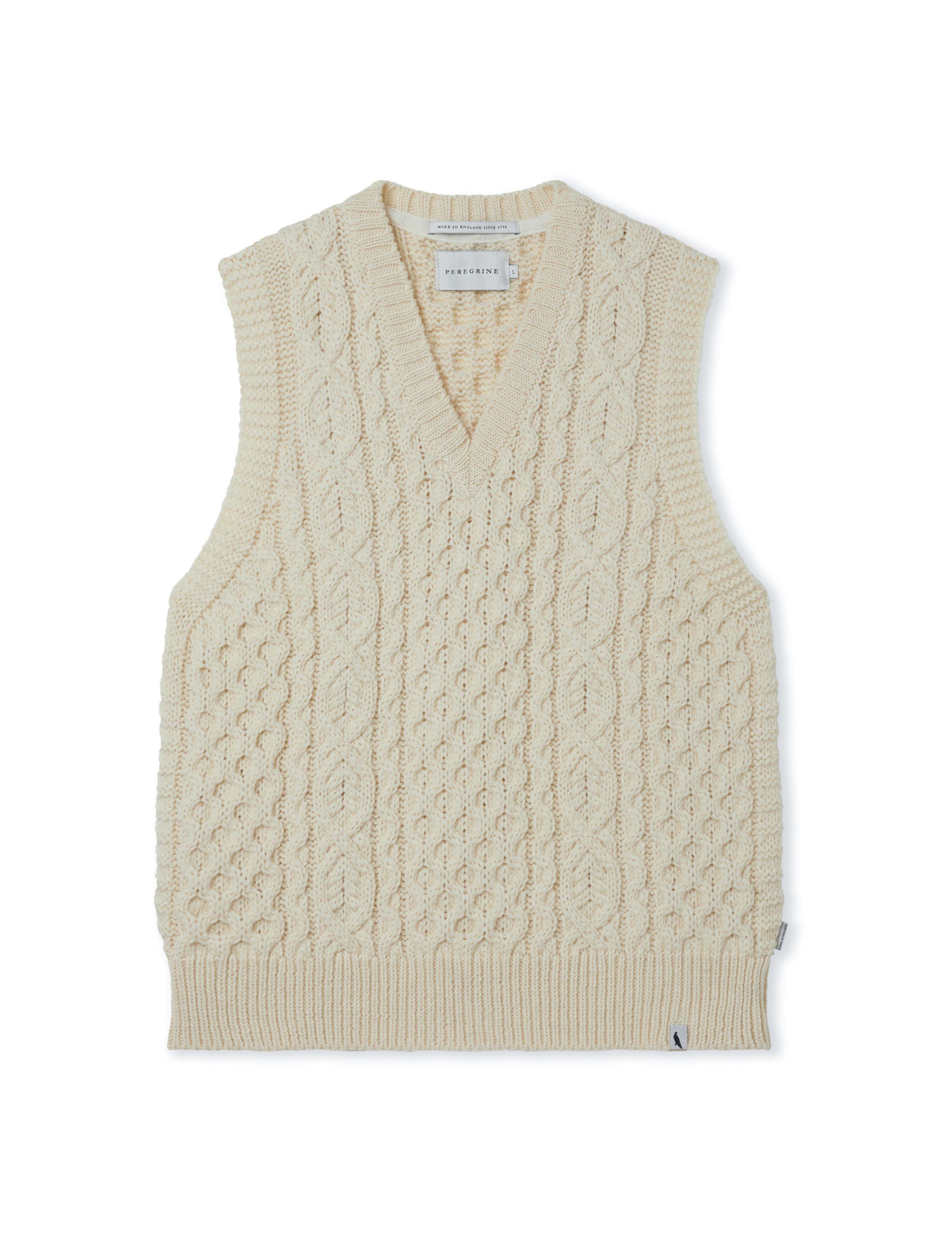 Pure Wool Cable V-Neck Knitted Vest 2 of 6