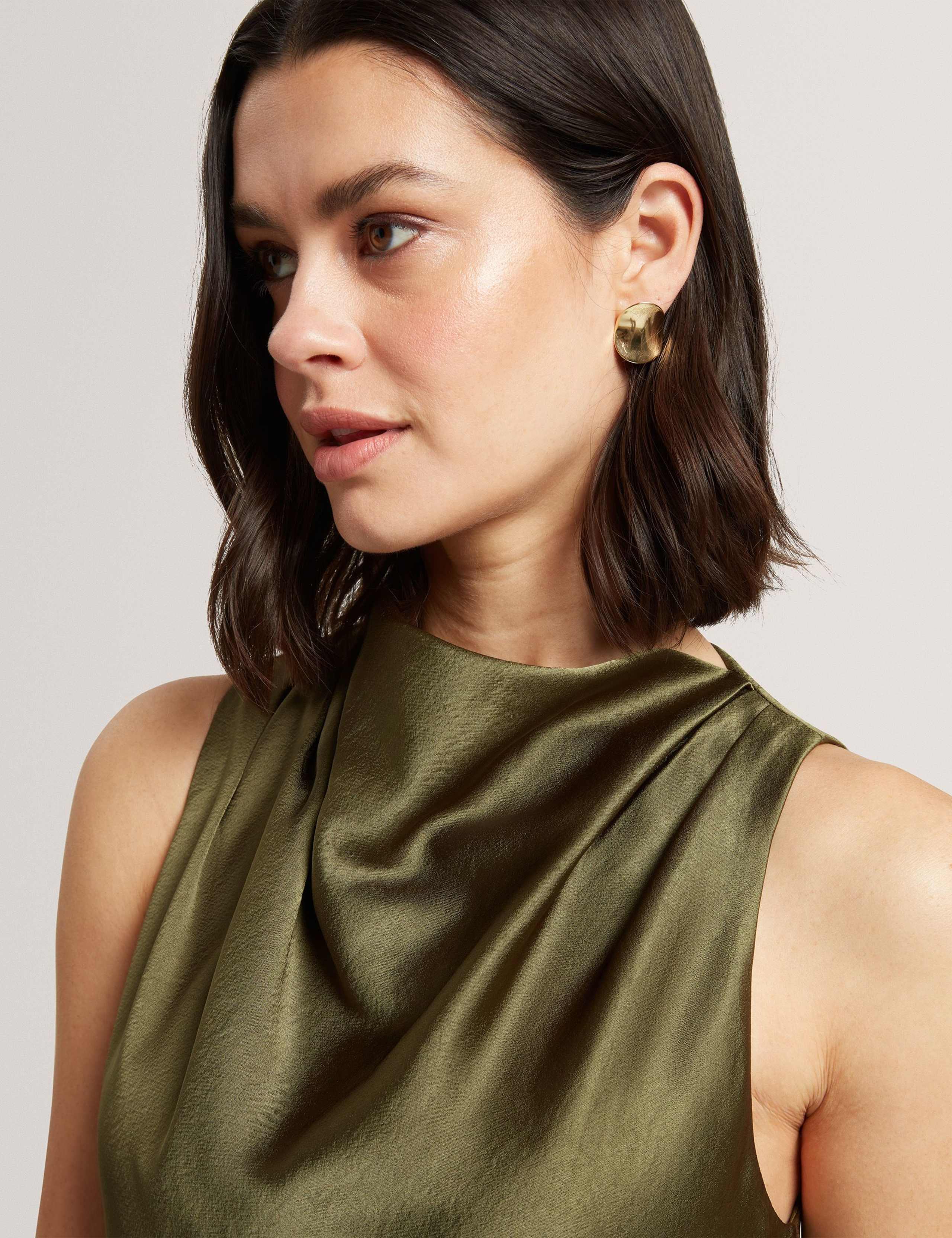 Satin Cowl Neck Midi Slip Dress 5 of 7