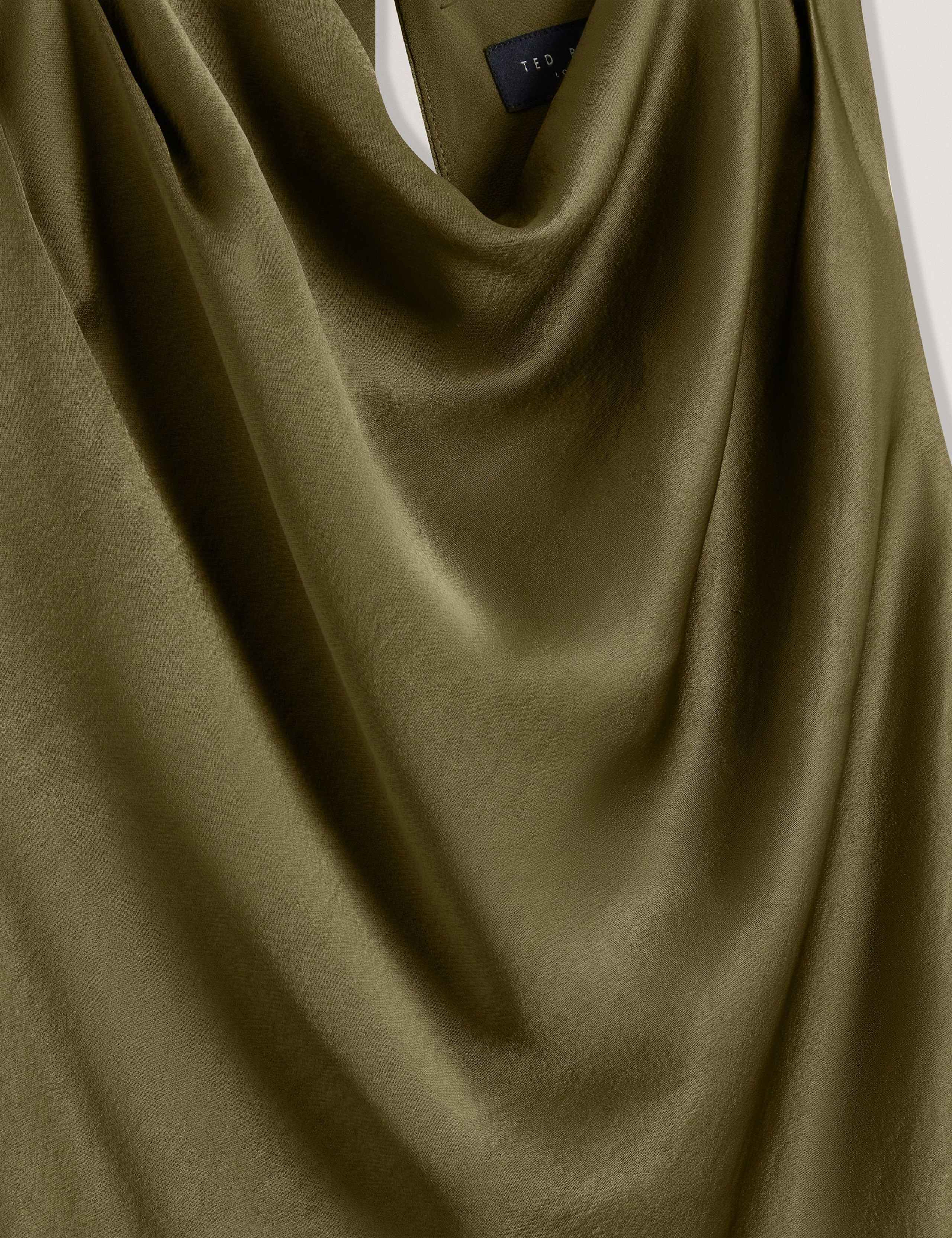 Satin Cowl Neck Midi Slip Dress 6 of 7