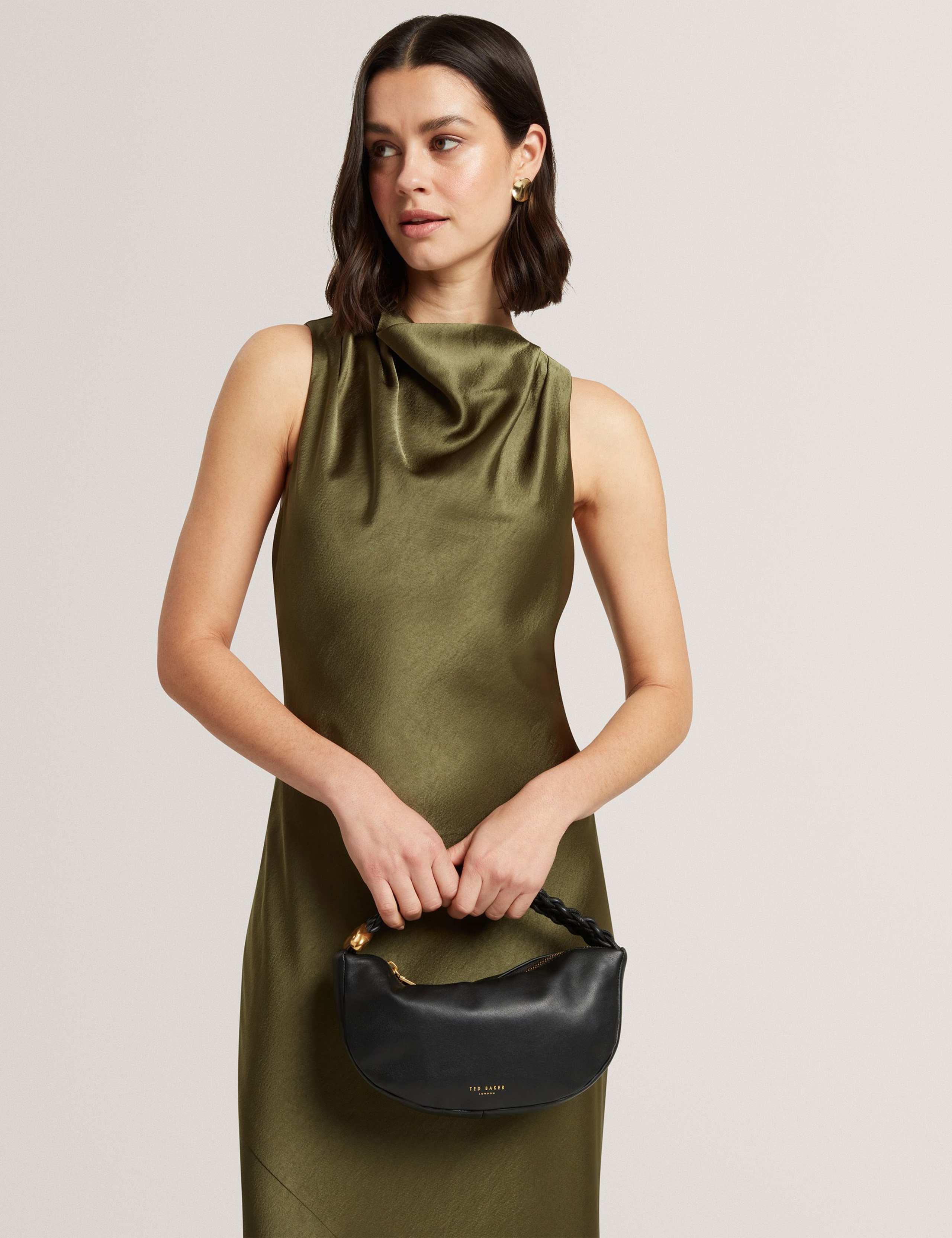 Satin Cowl Neck Midi Slip Dress 7 of 7